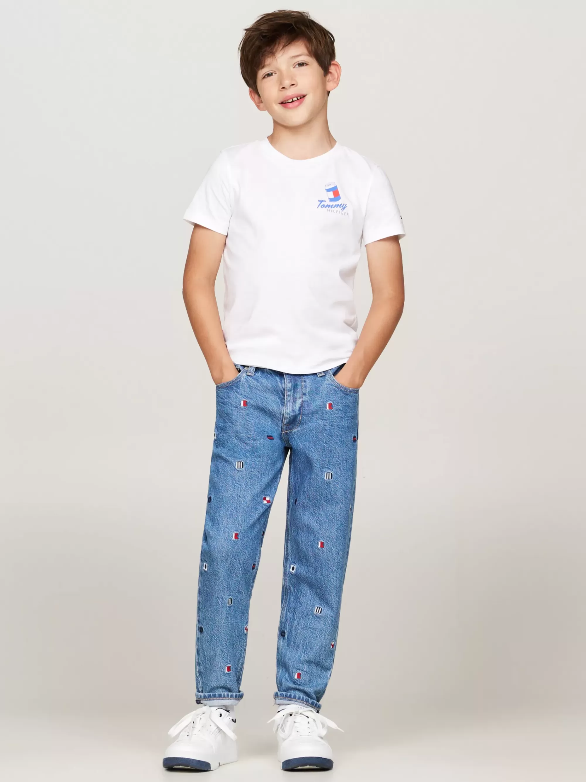T-Shirts & Polo's*Tommy Hilfiger T-shirt Met Ronde Hals En Graphic Logo WHITE
