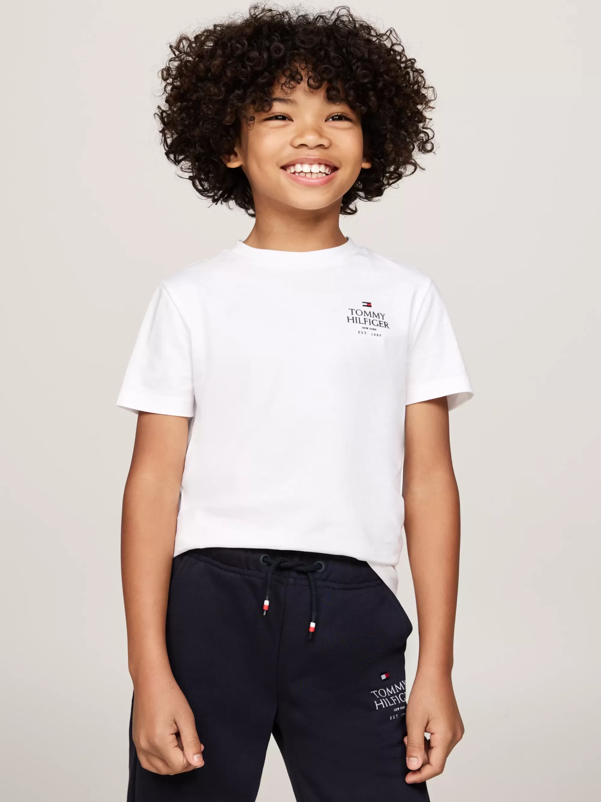 T-Shirts & Polo's*Tommy Hilfiger T-shirt Met Ronde Hals En Hilfiger-logo WHITE