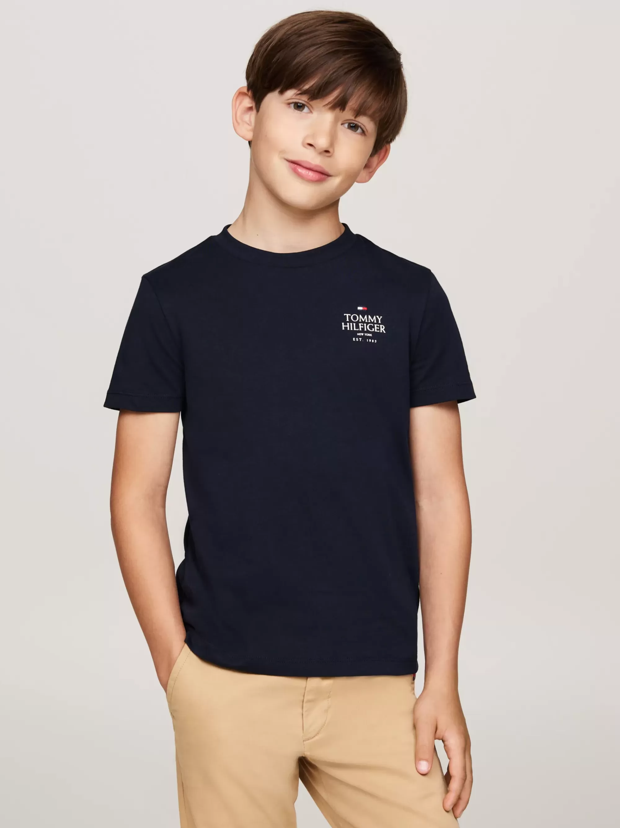 T-Shirts & Polo's*Tommy Hilfiger T-shirt Met Ronde Hals En Hilfiger-logo DESERT SKY