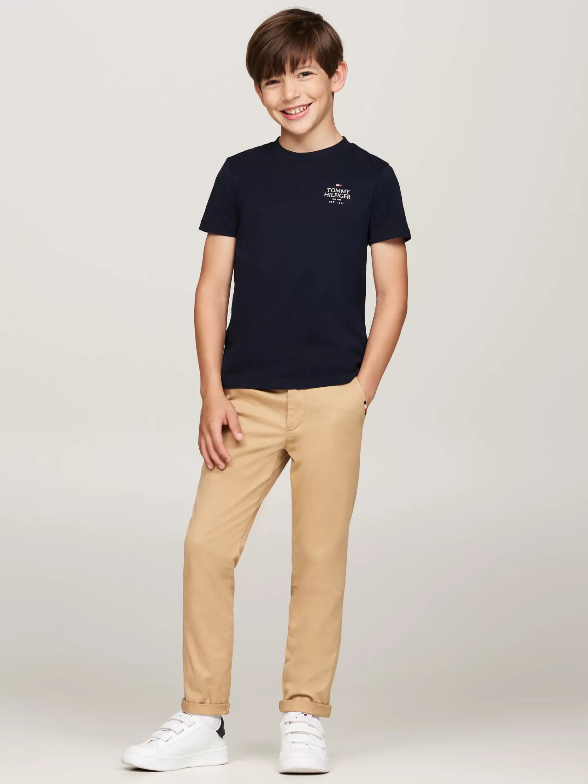 T-Shirts & Polo's*Tommy Hilfiger T-shirt Met Ronde Hals En Hilfiger-logo DESERT SKY