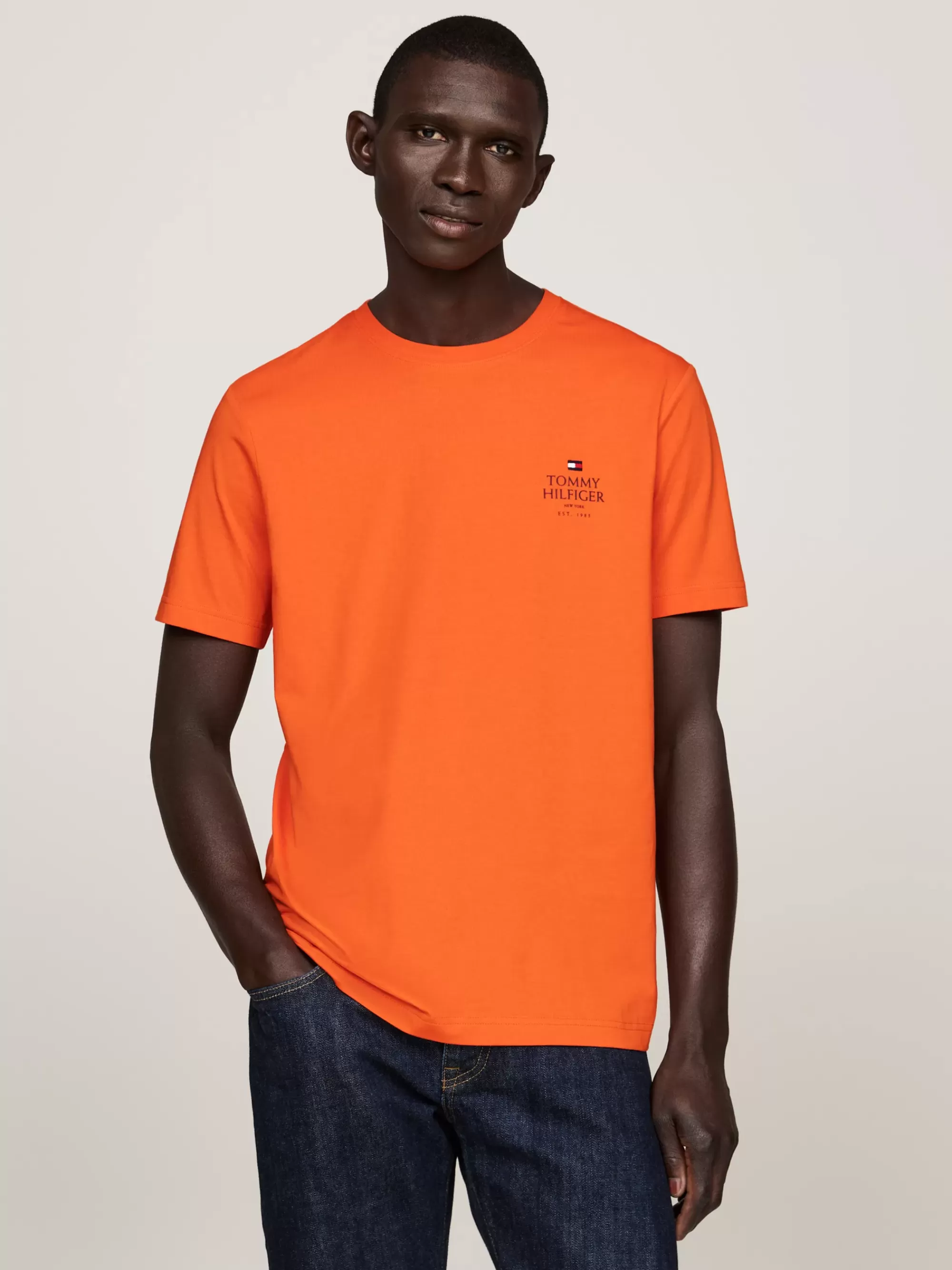 T-Shirts*Tommy Hilfiger T-shirt Met Ronde Hals En Logo BONFIRE ORANGE