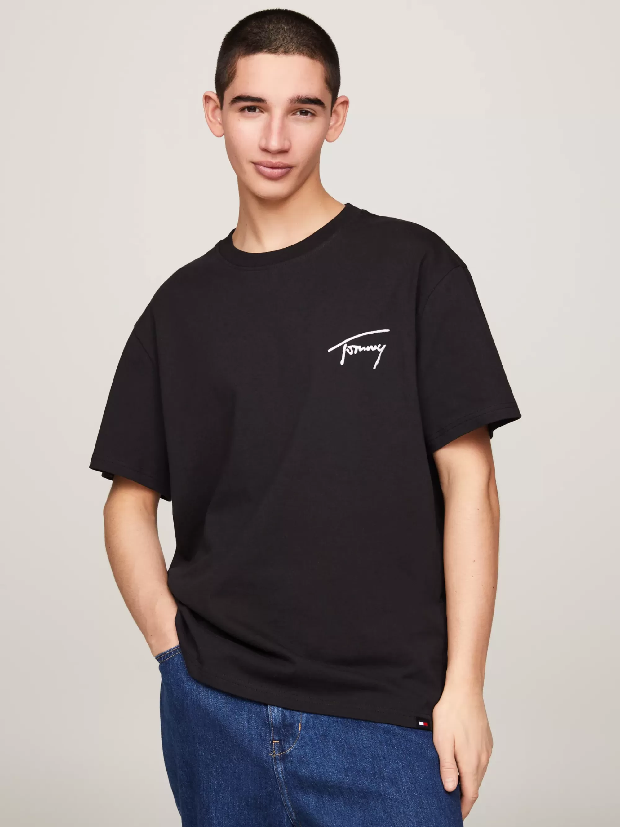 T-Shirts | Plus Size Kleding & Inclusieve Maten*Tommy Hilfiger T-shirt Met Ronde Hals En Logo BLACK