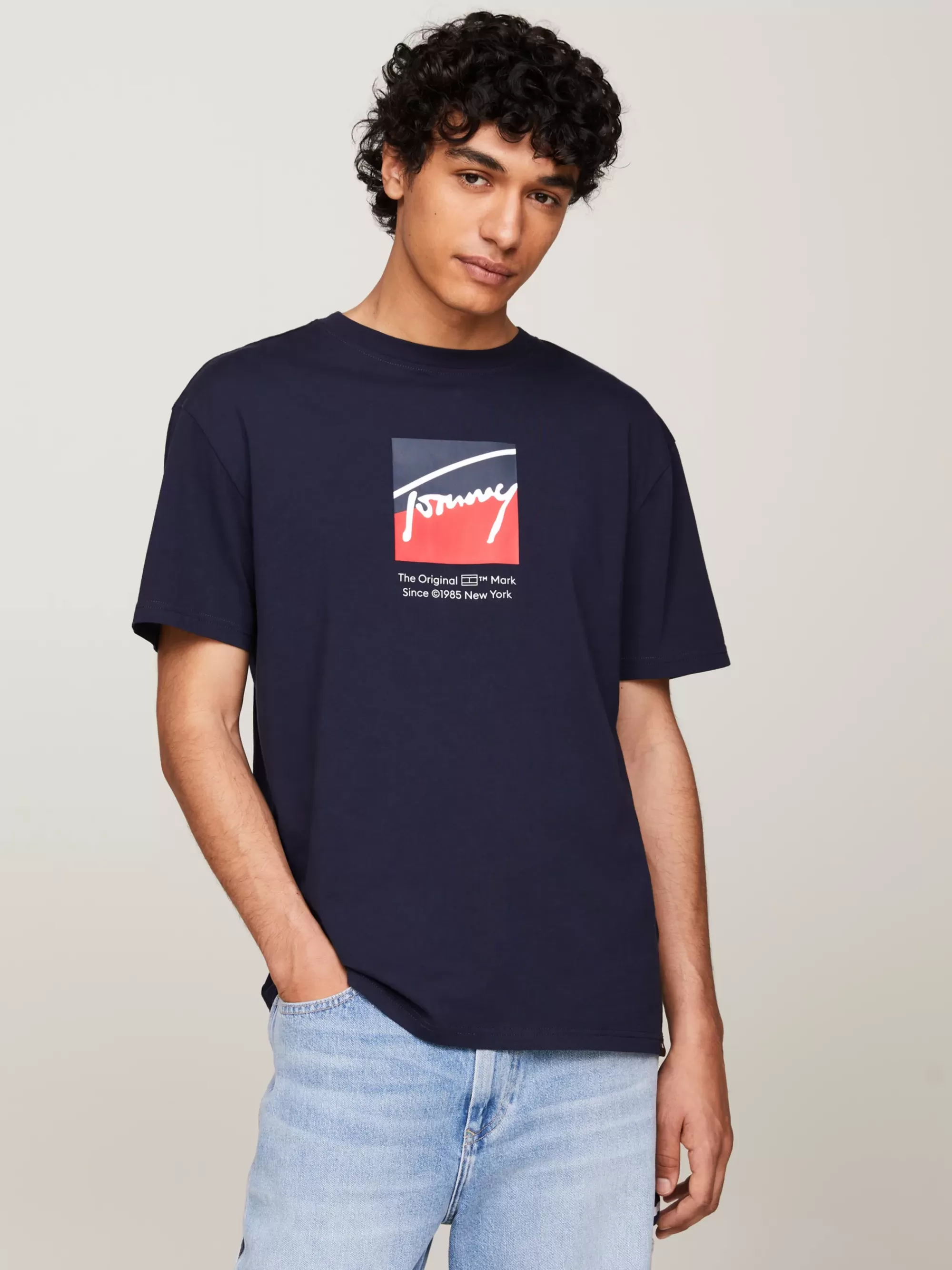 T-Shirts*Tommy Hilfiger T-shirt Met Ronde Hals En Logo DARK NIGHT NAVY