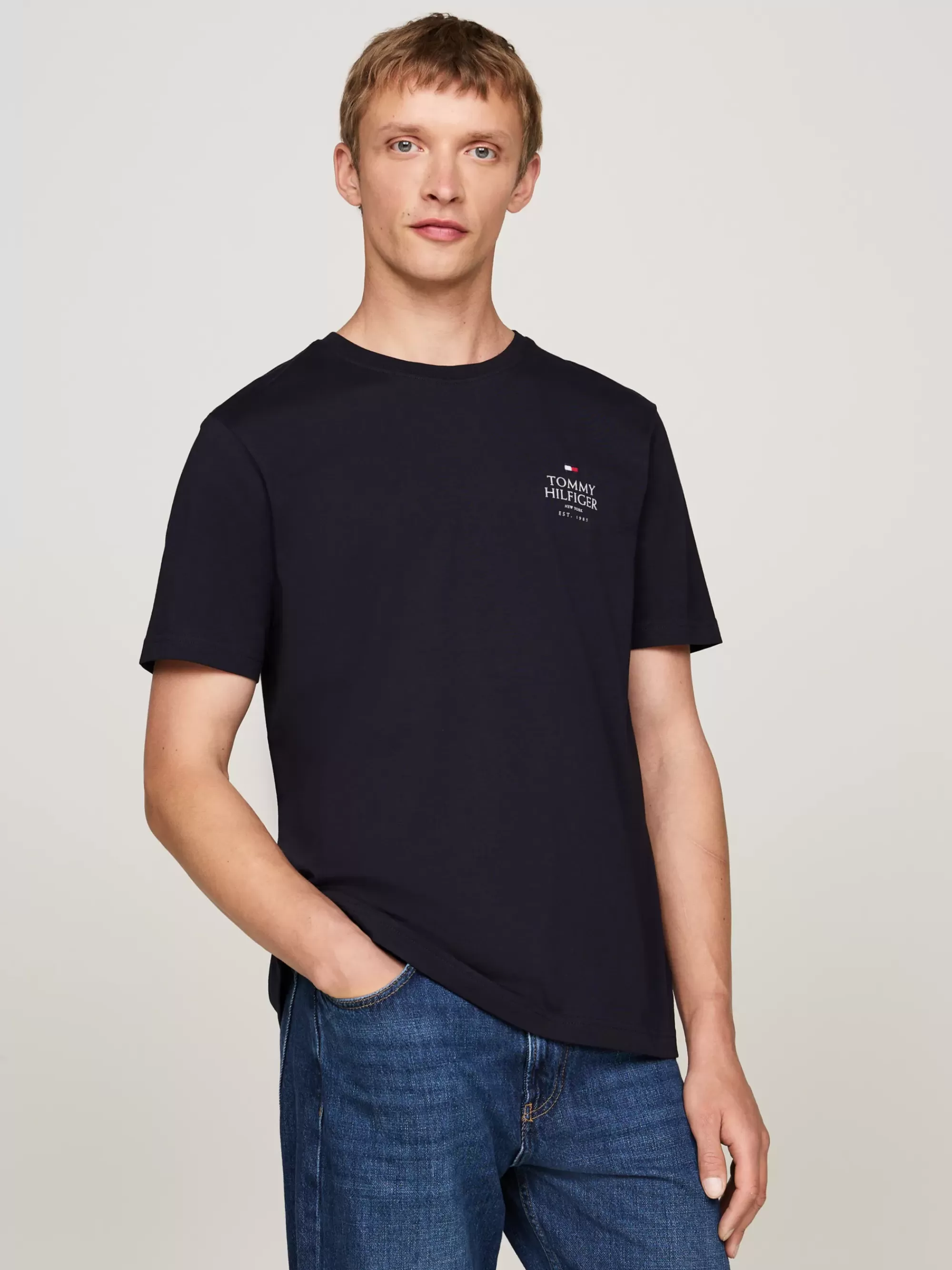T-Shirts*Tommy Hilfiger T-shirt Met Ronde Hals En Logo DESERT SKY