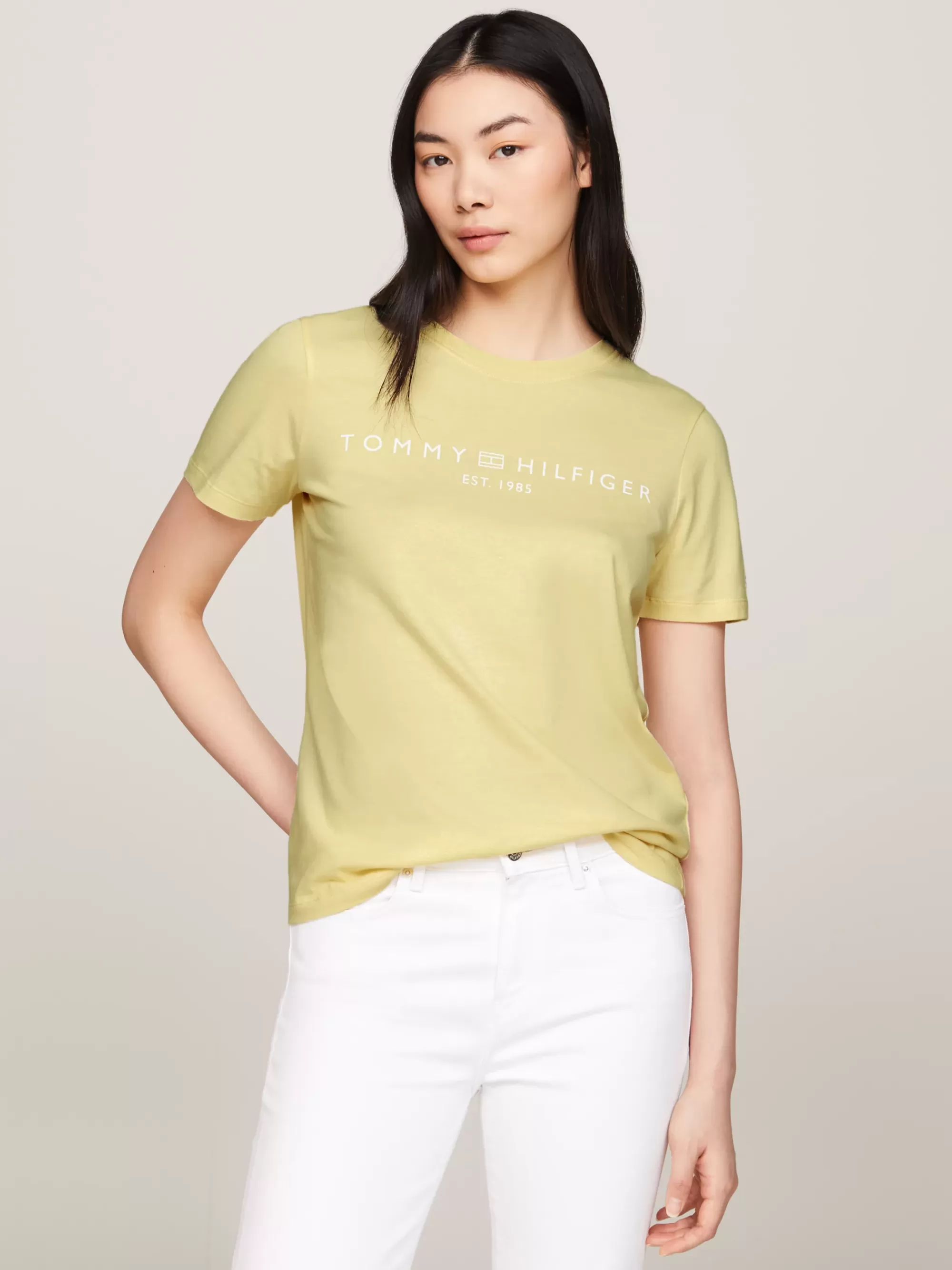 T-Shirts*Tommy Hilfiger T-shirt Met Ronde Hals En Logo LEMON ZEST