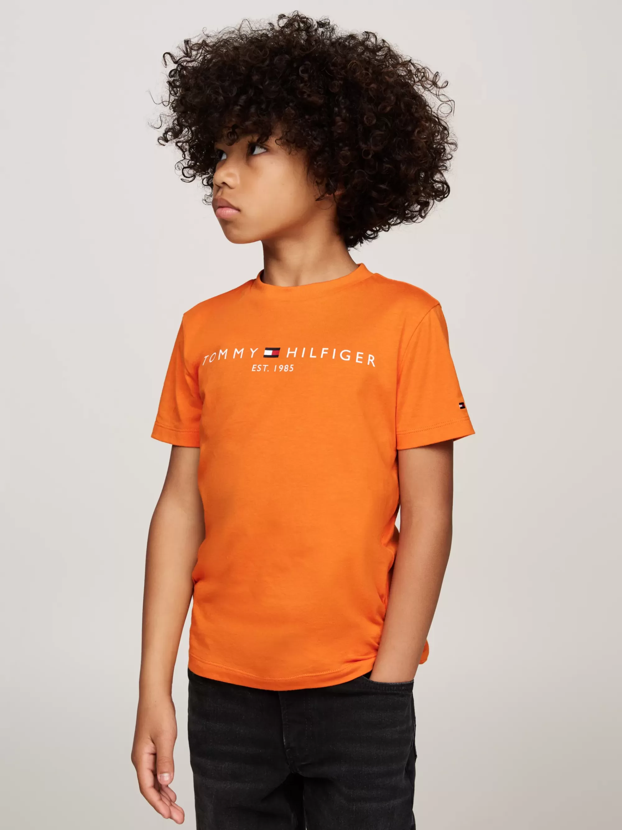 Tops & T-Shirts | T-Shirts & Polo's*Tommy Hilfiger T-shirt Met Ronde Hals En Logo ORANGE THUNDER