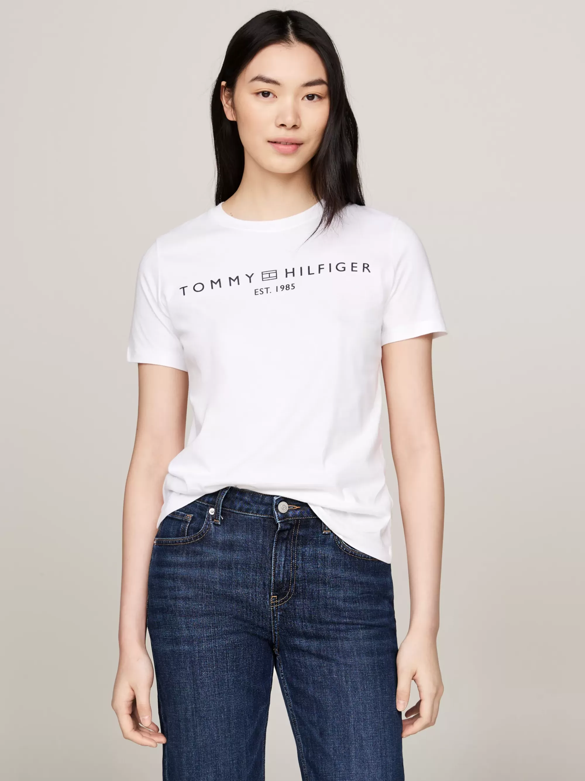 T-Shirts*Tommy Hilfiger T-shirt Met Ronde Hals En Logo TH OPTIC WHITE