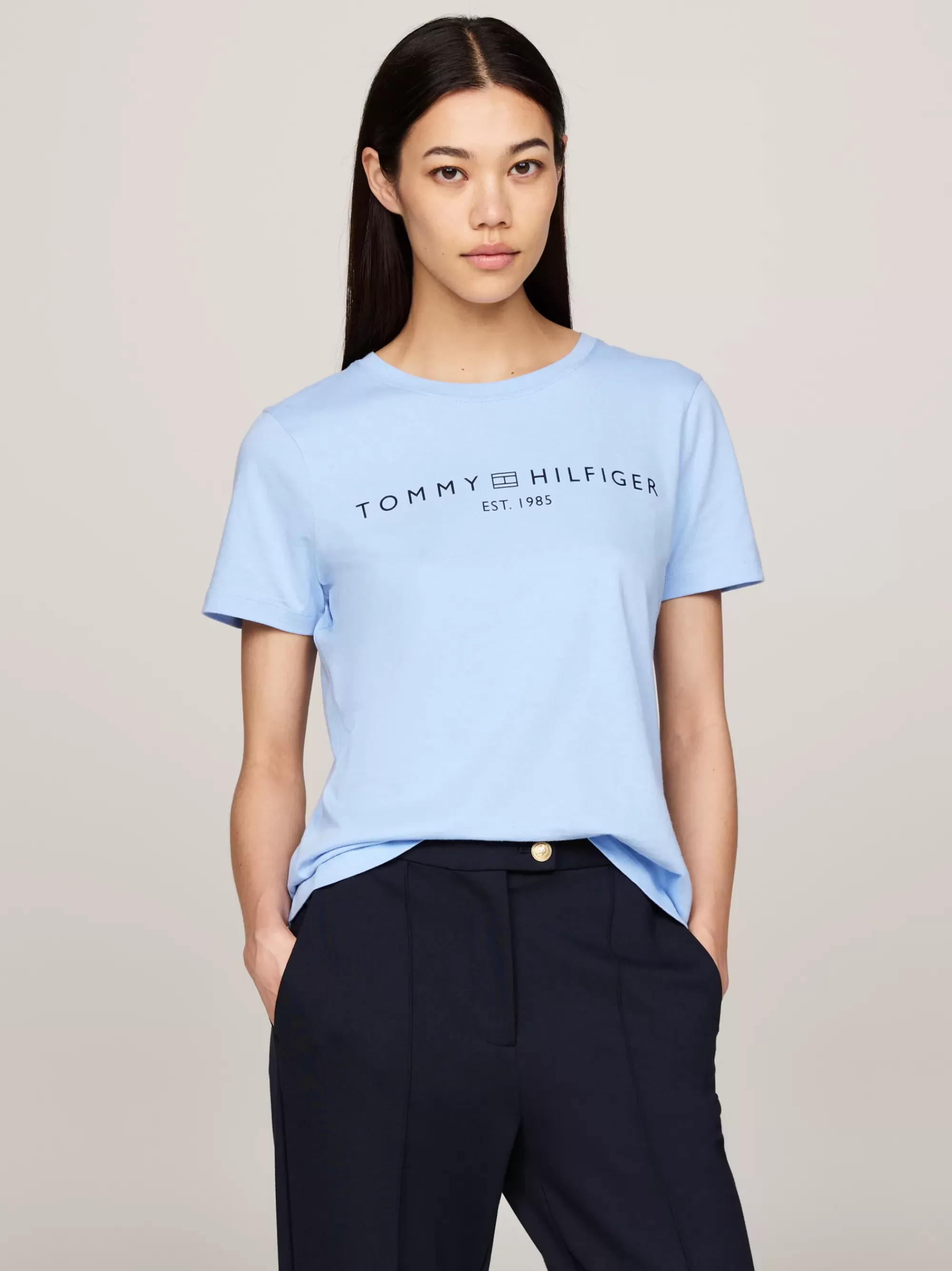 T-Shirts*Tommy Hilfiger T-shirt Met Ronde Hals En Logo VESSEL BLUE