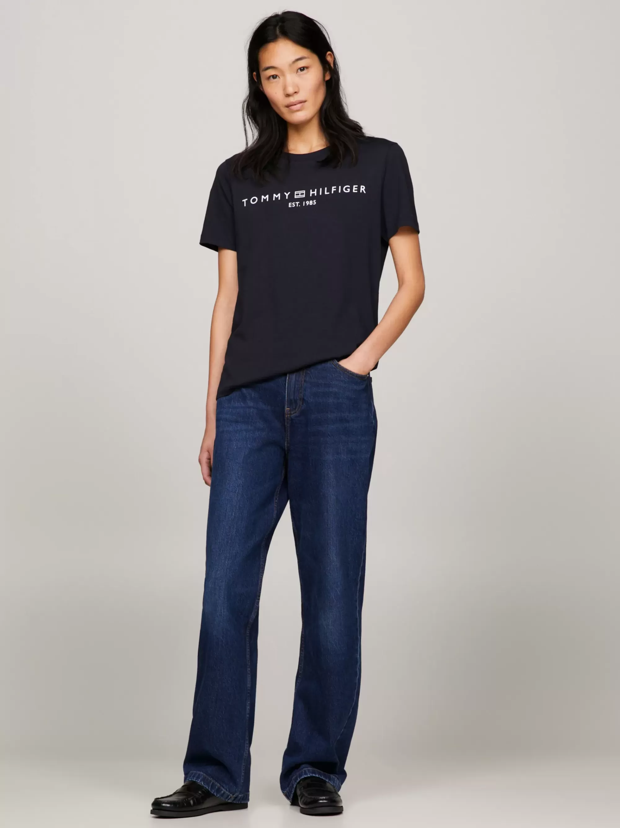 T-Shirts*Tommy Hilfiger T-shirt Met Ronde Hals En Logo DESERT SKY