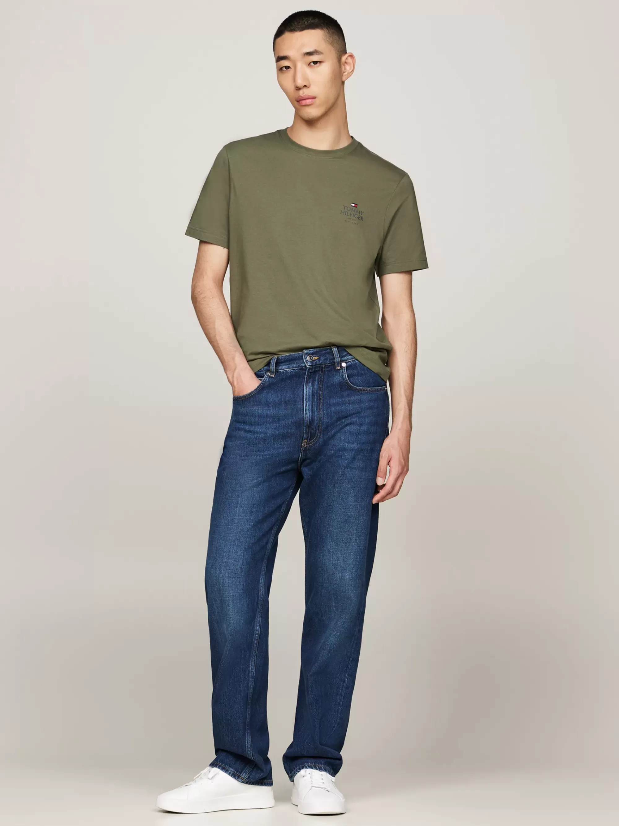 T-Shirts*Tommy Hilfiger T-shirt Met Ronde Hals En Logo BATTLE GREEN