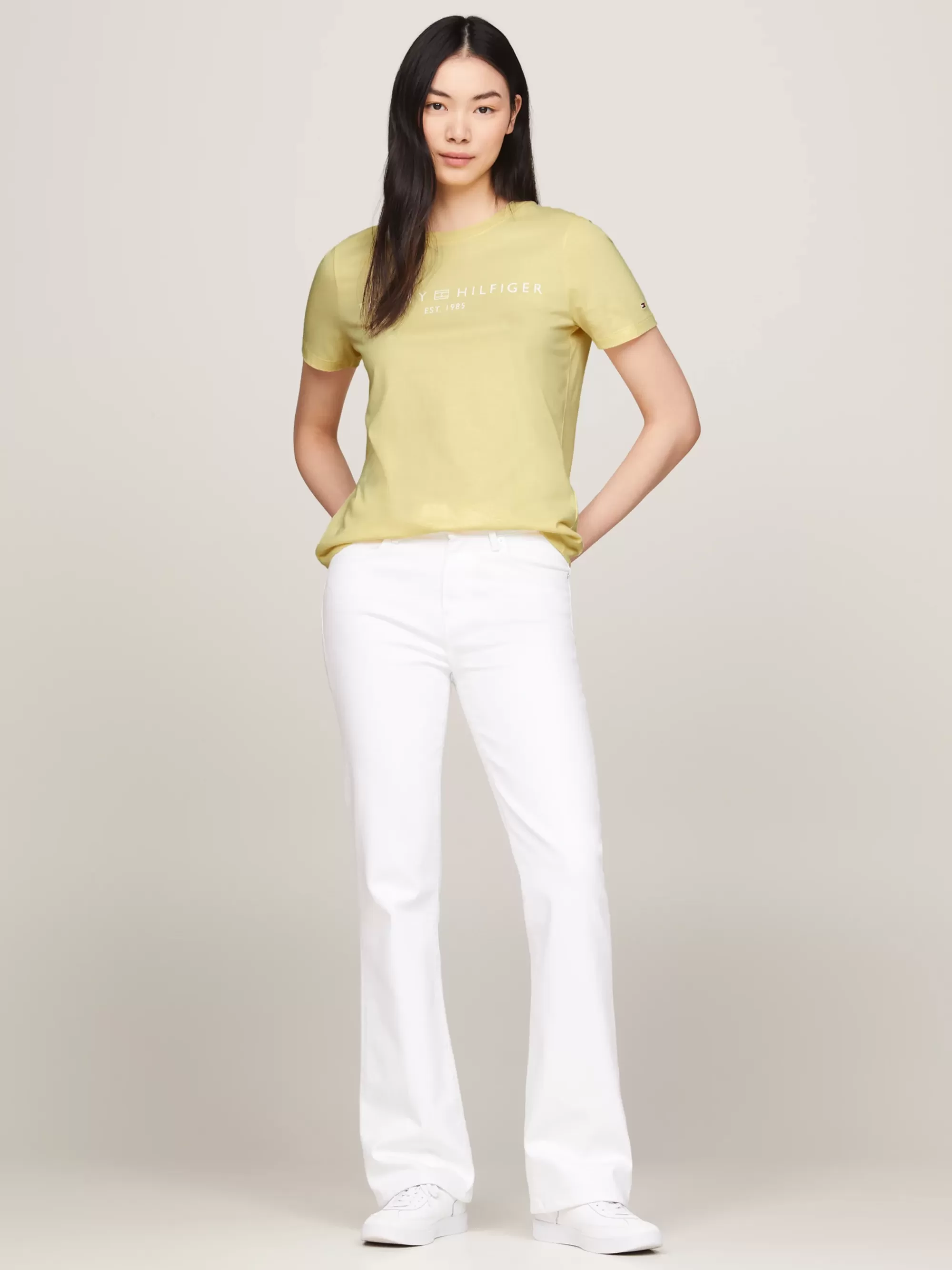 T-Shirts*Tommy Hilfiger T-shirt Met Ronde Hals En Logo LEMON ZEST