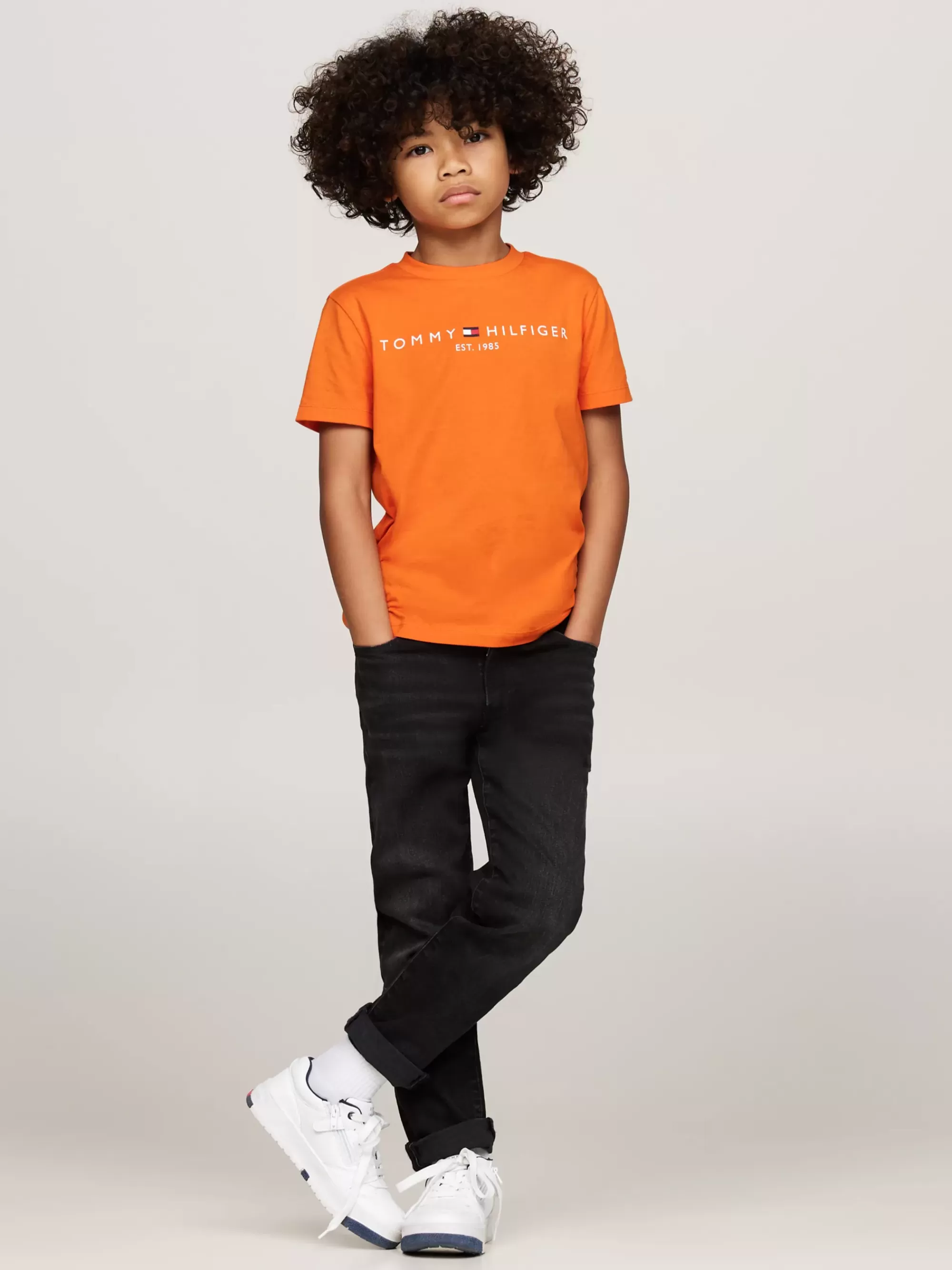 Tops & T-Shirts | T-Shirts & Polo's*Tommy Hilfiger T-shirt Met Ronde Hals En Logo ORANGE THUNDER