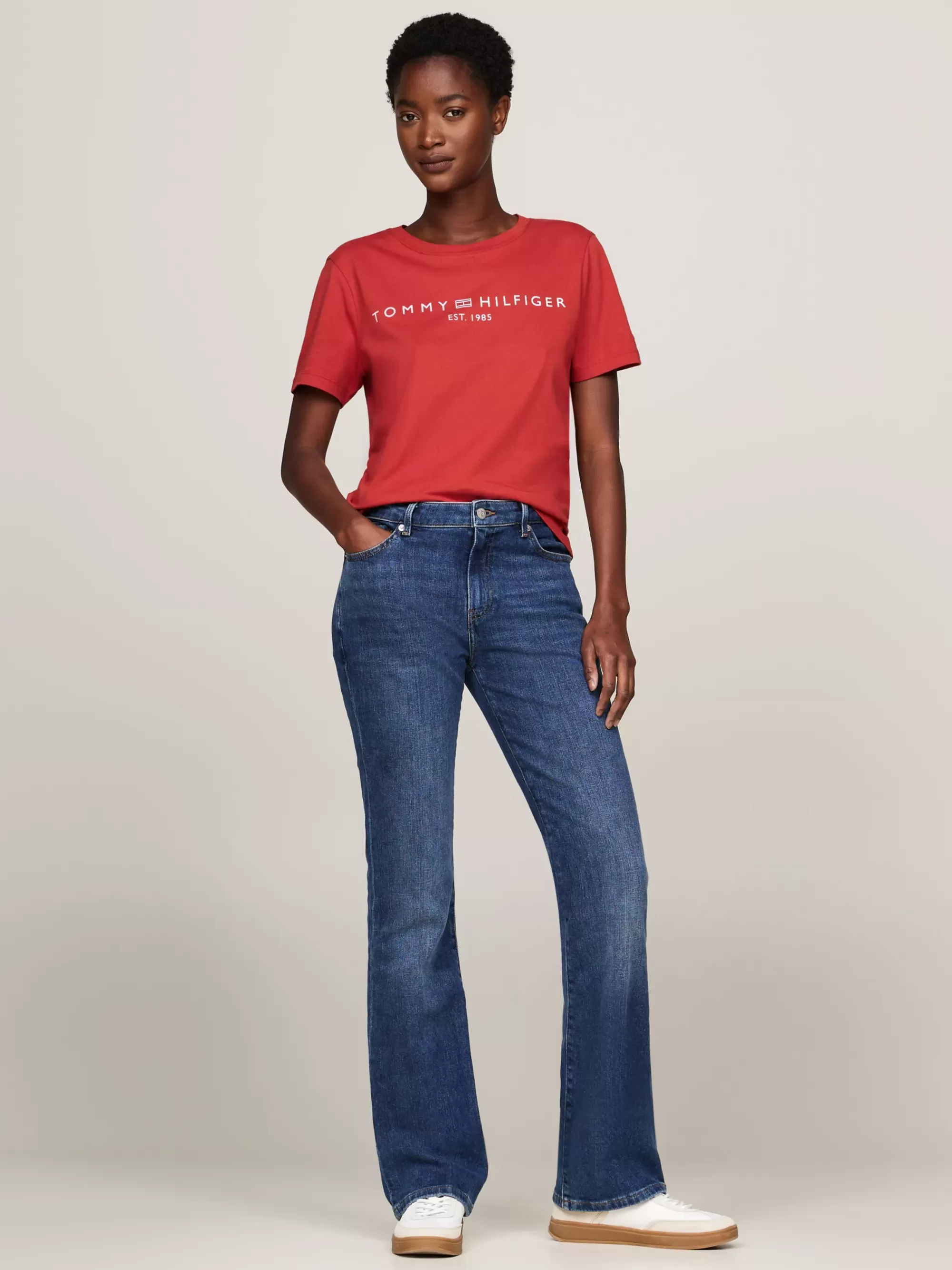 T-Shirts*Tommy Hilfiger T-shirt Met Ronde Hals En Logo DARK MAGMA