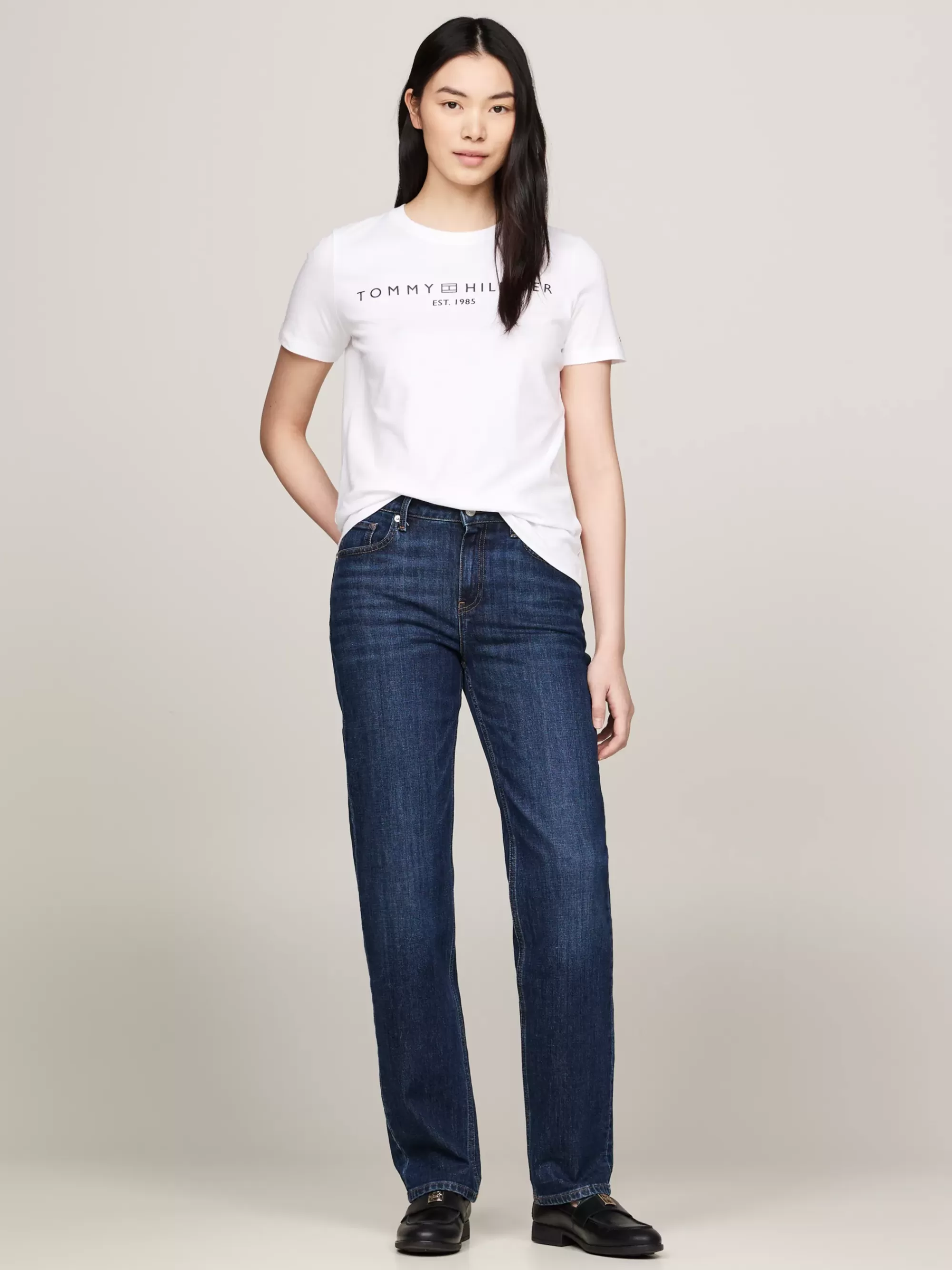 T-Shirts*Tommy Hilfiger T-shirt Met Ronde Hals En Logo TH OPTIC WHITE