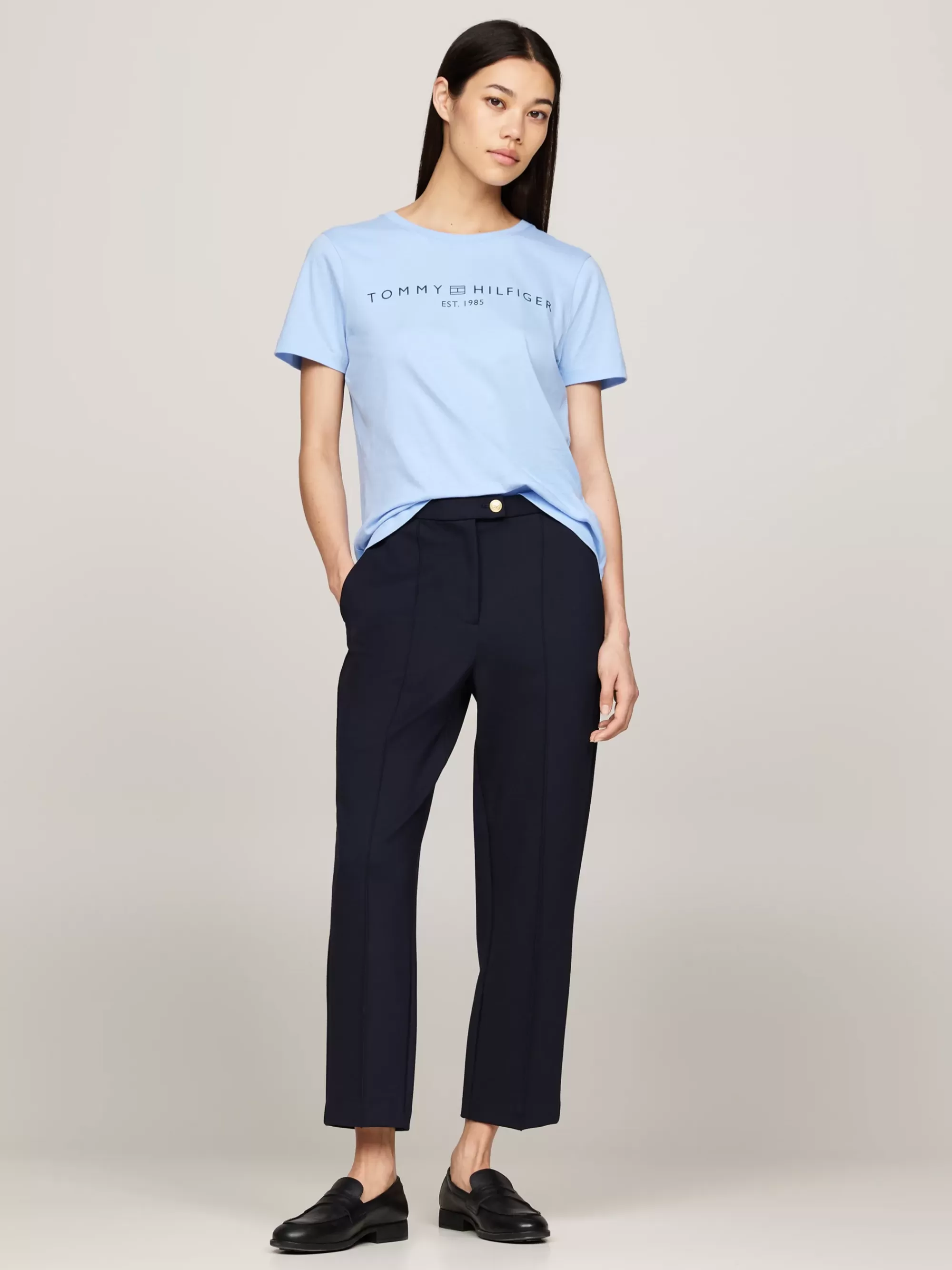 T-Shirts*Tommy Hilfiger T-shirt Met Ronde Hals En Logo VESSEL BLUE
