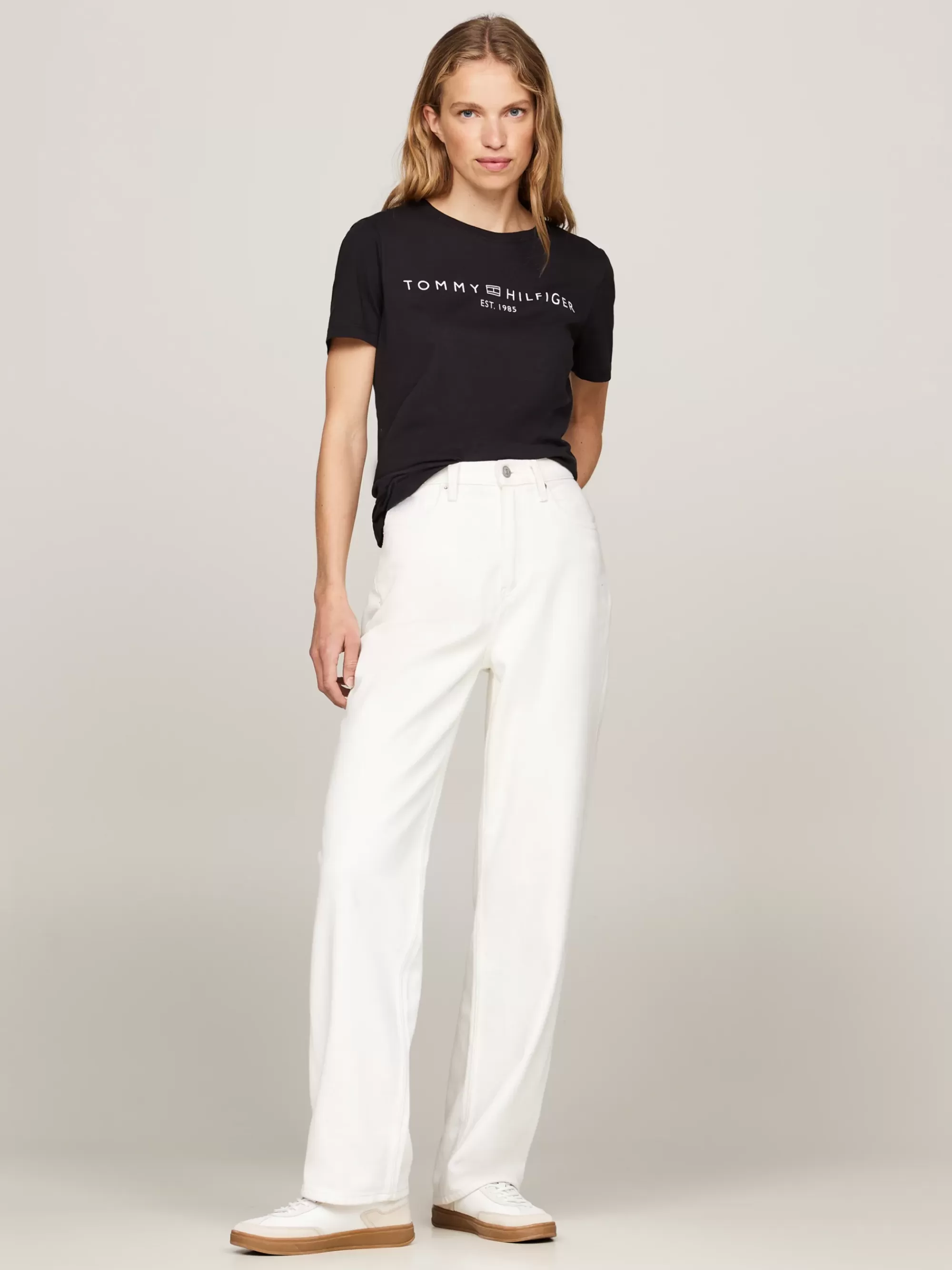 T-Shirts*Tommy Hilfiger T-shirt Met Ronde Hals En Logo BLACK