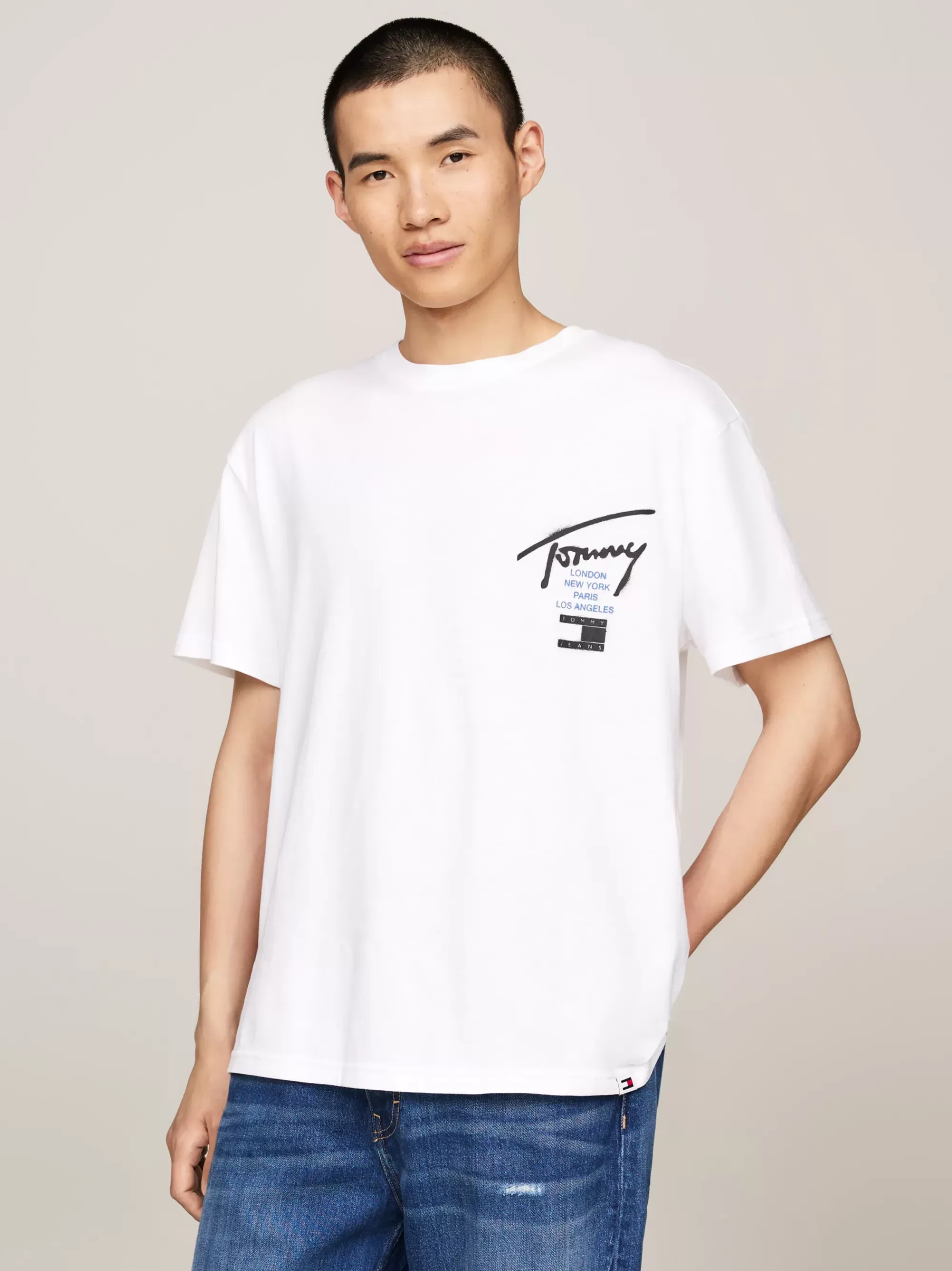 Plus Size Kleding & Inclusieve Maten | T-Shirts*Tommy Hilfiger T-shirt Met Ronde Hals En Logo Op De Rug WHITE