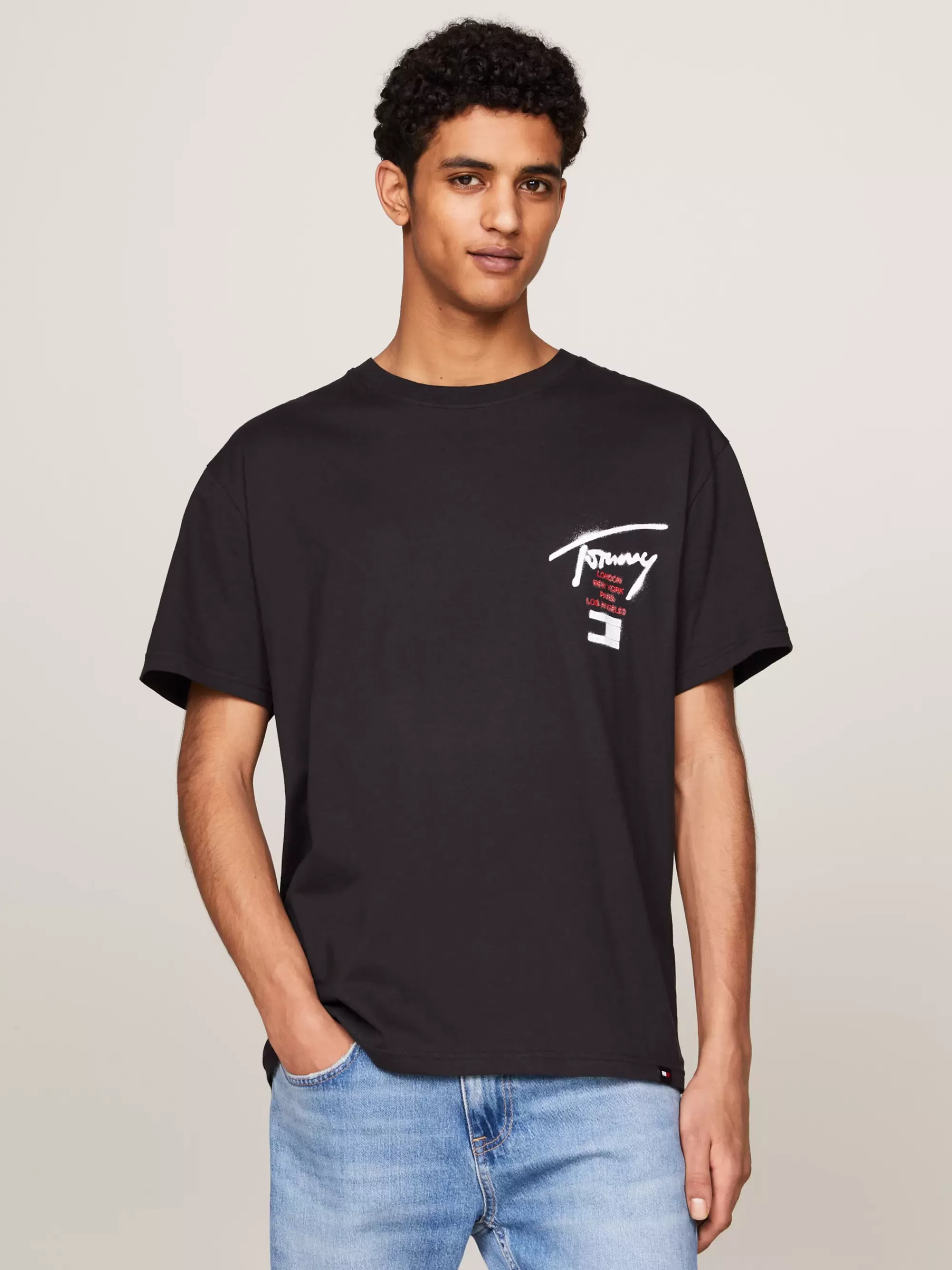 Plus Size Kleding & Inclusieve Maten | T-Shirts*Tommy Hilfiger T-shirt Met Ronde Hals En Logo Op De Rug BLACK