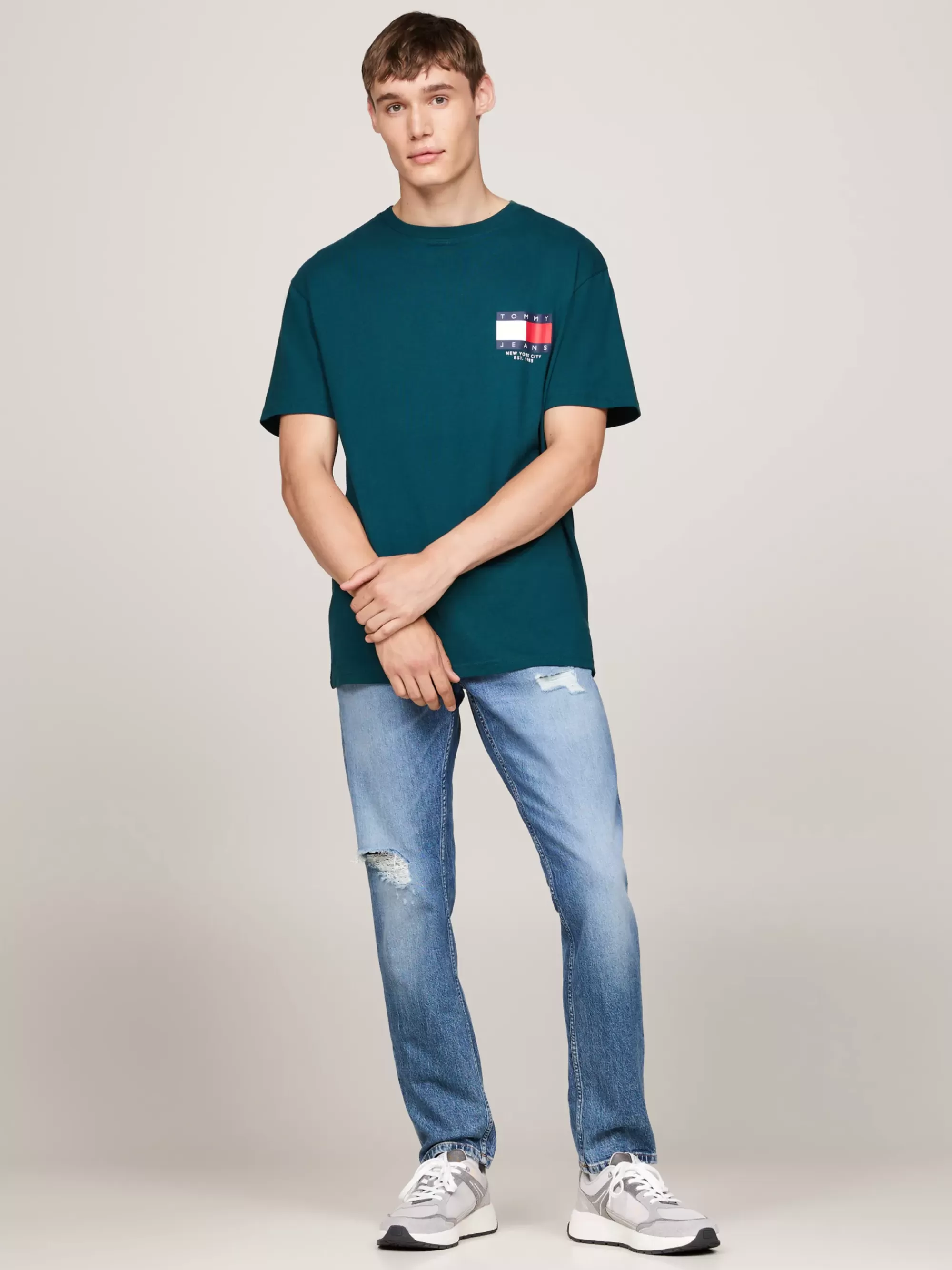 T-Shirts*Tommy Hilfiger T-shirt Met Ronde Hals En Logo Op De Rug DEEP SEAWATER