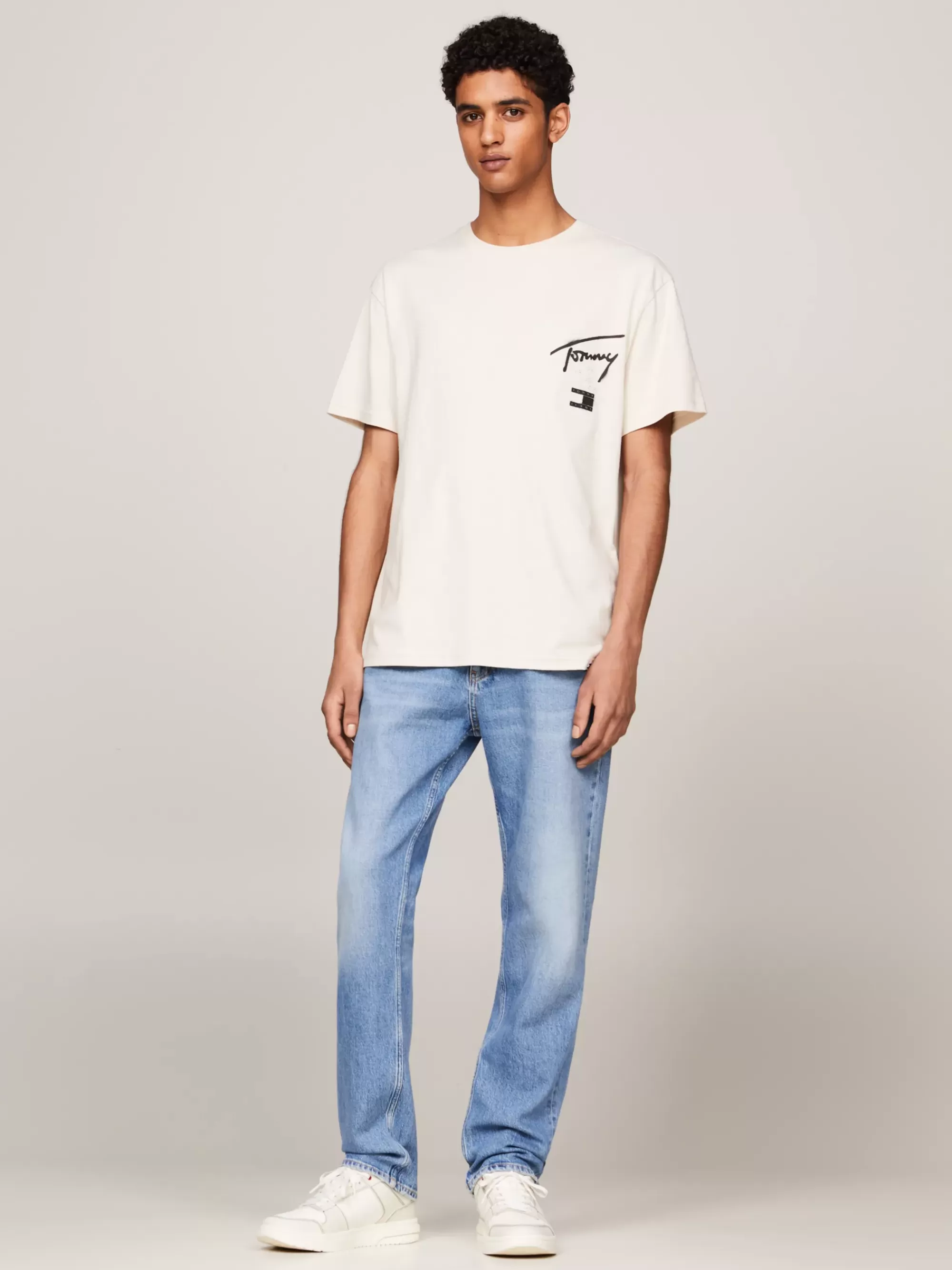 Plus Size Kleding & Inclusieve Maten | T-Shirts*Tommy Hilfiger T-shirt Met Ronde Hals En Logo Op De Rug NEWSPRINT