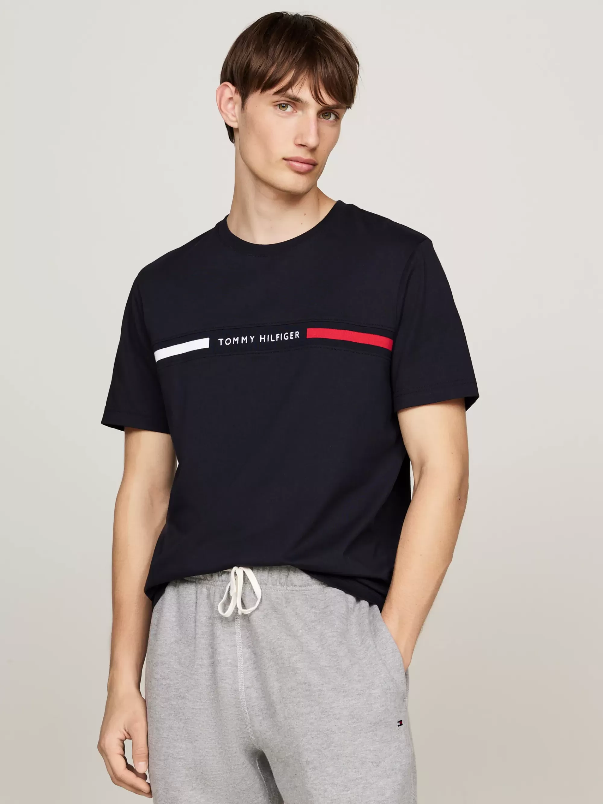 T-Shirts*Tommy Hilfiger T-shirt Met Ronde Hals En Logopaneel DESERT SKY