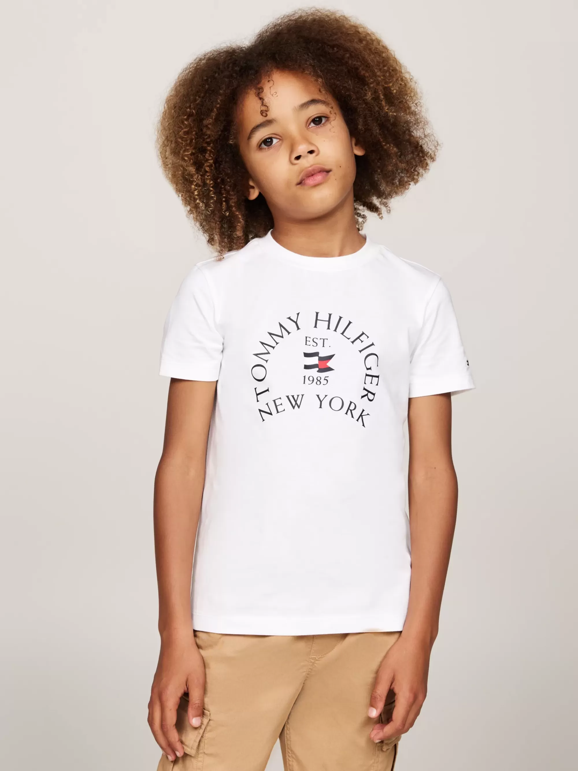 T-Shirts & Polo's*Tommy Hilfiger T-shirt Met Ronde Hals En Logoprint WHITE