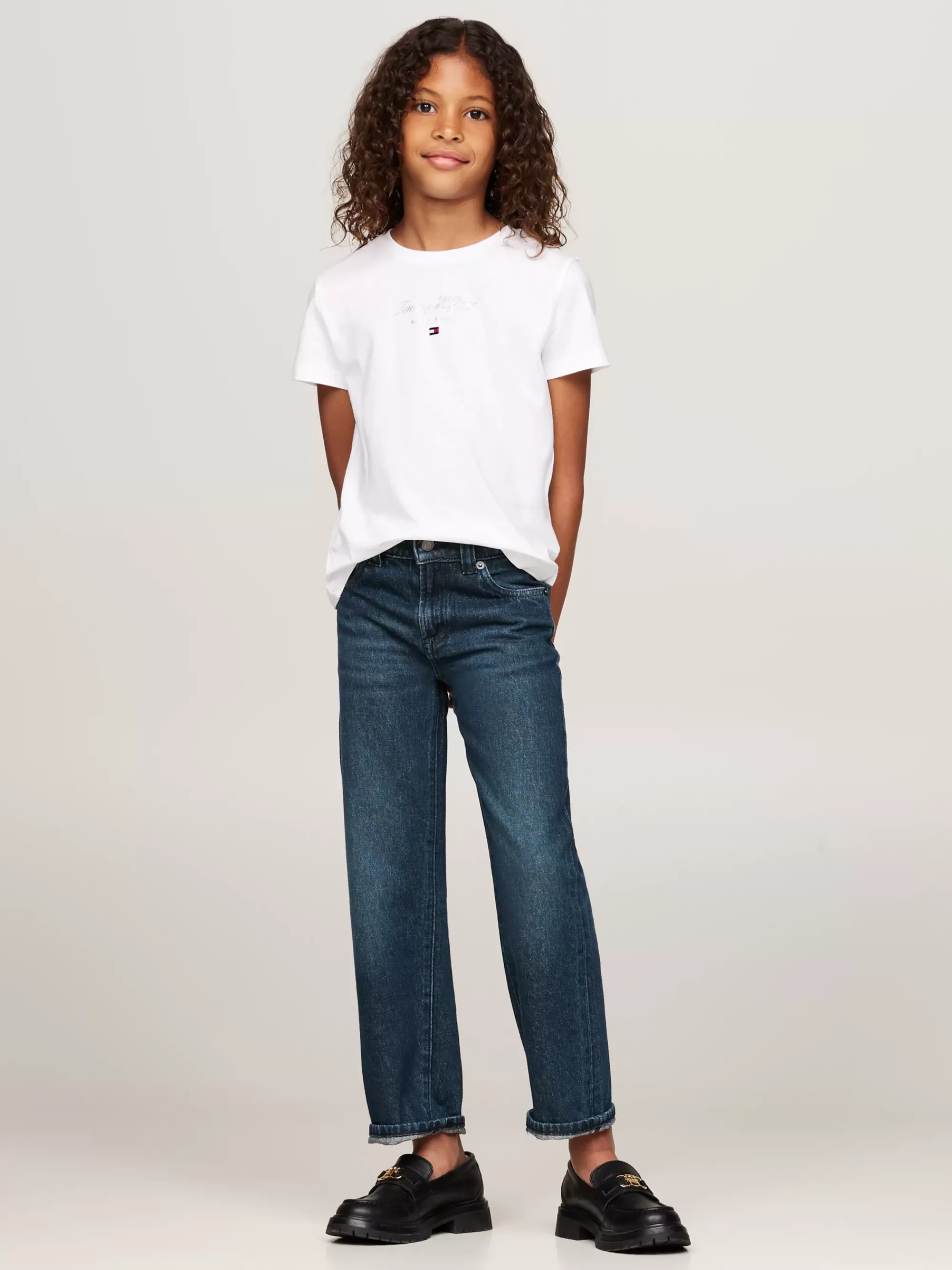Tops & T-Shirts*Tommy Hilfiger T-shirt Met Ronde Hals En Metallic Logo WHITE