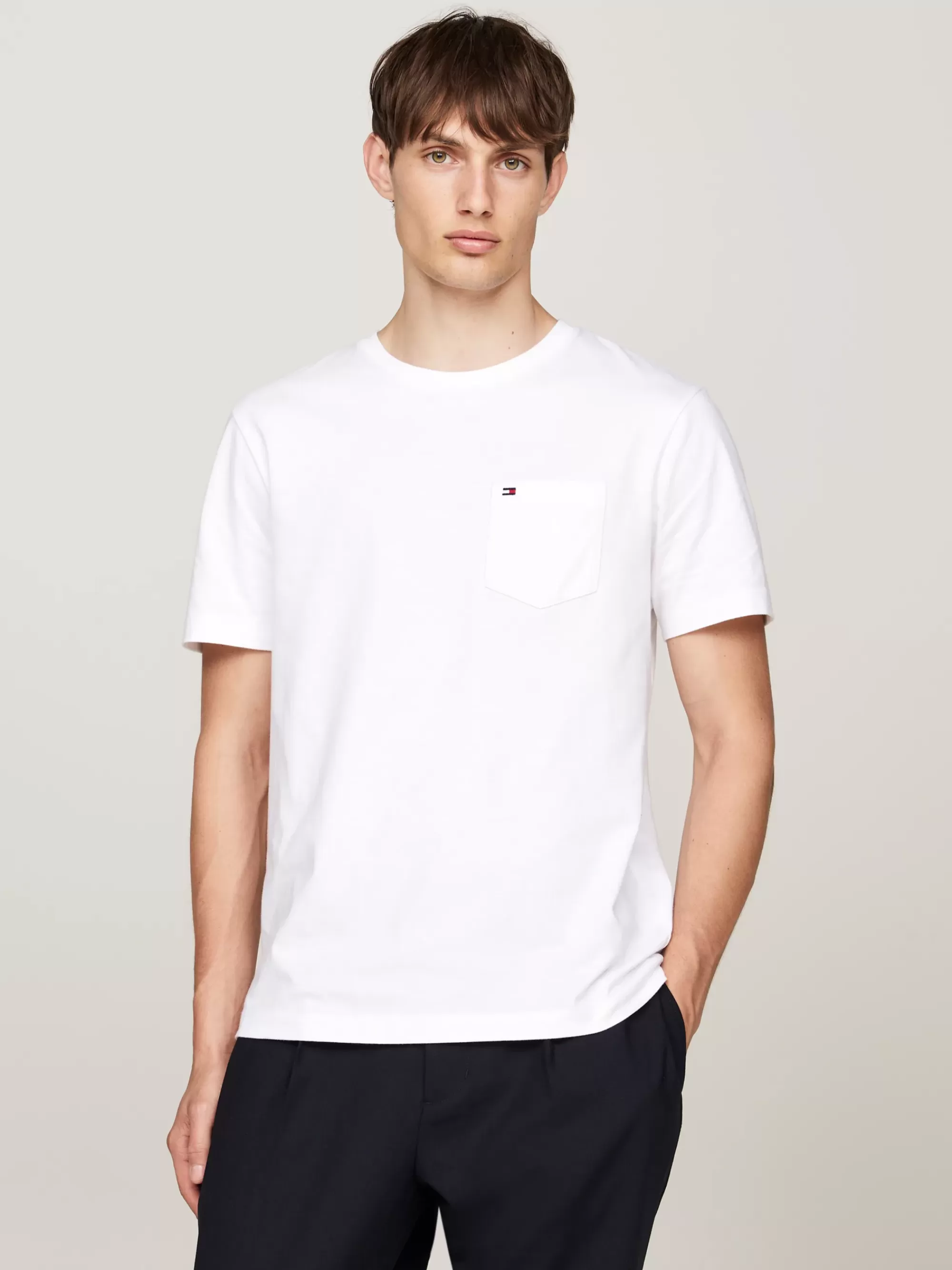 T-Shirts*Tommy Hilfiger T-shirt Met Ronde Hals En Opgestikte Borstzak WHITE