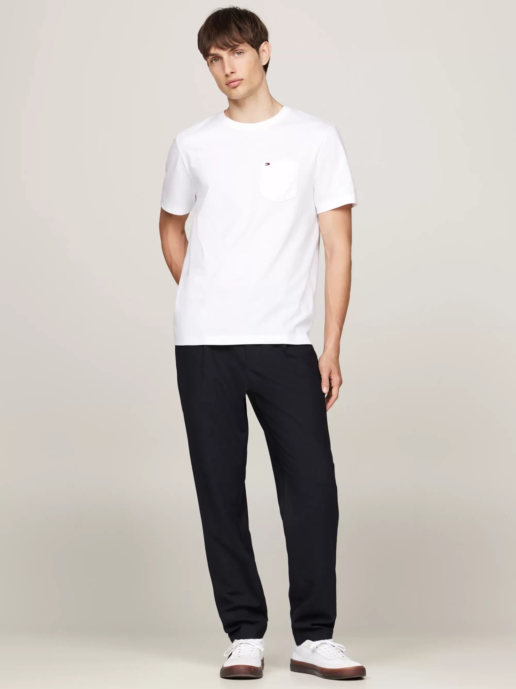 T-Shirts*Tommy Hilfiger T-shirt Met Ronde Hals En Opgestikte Borstzak WHITE
