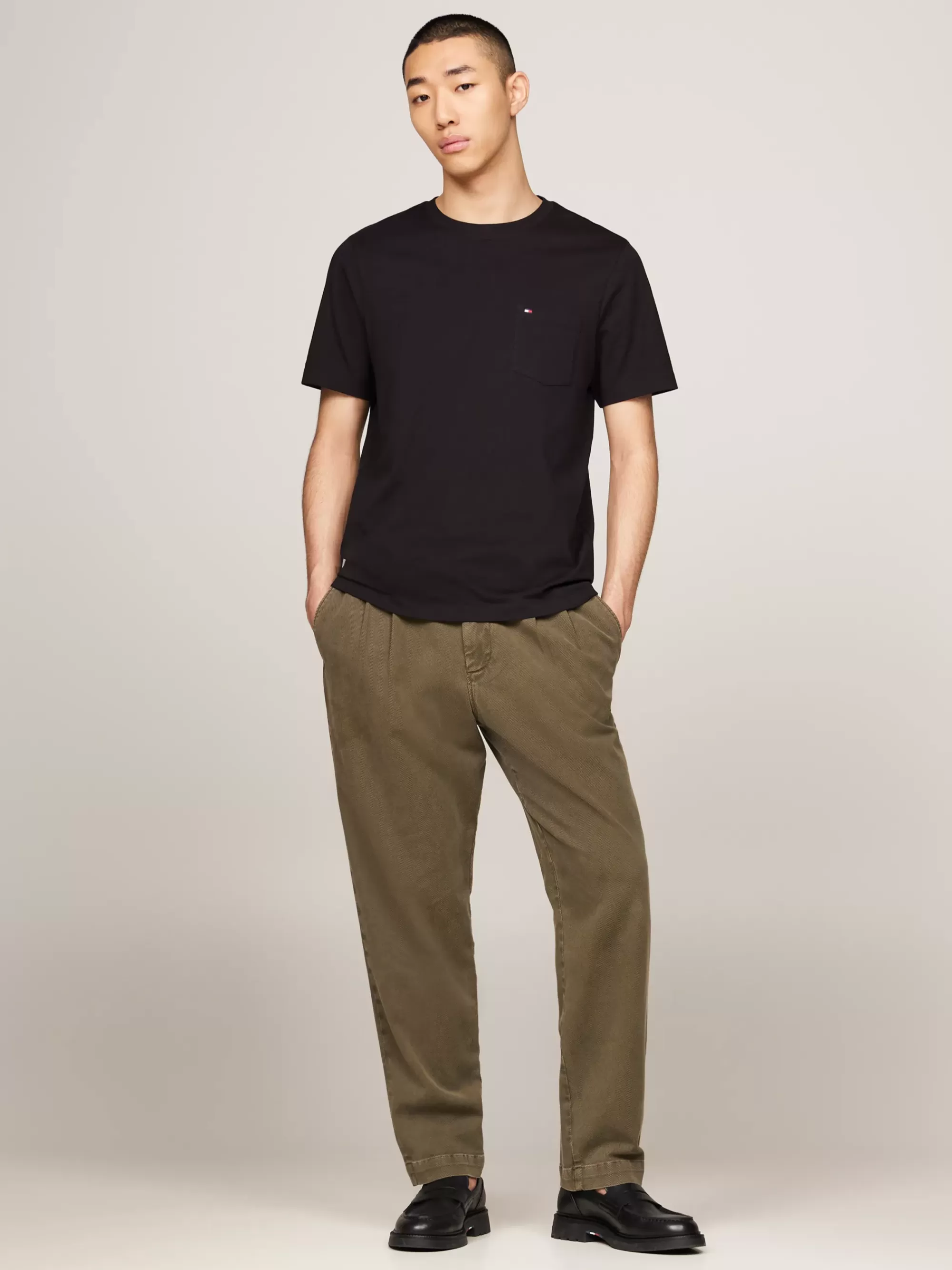 T-Shirts*Tommy Hilfiger T-shirt Met Ronde Hals En Opgestikte Zak BLACK