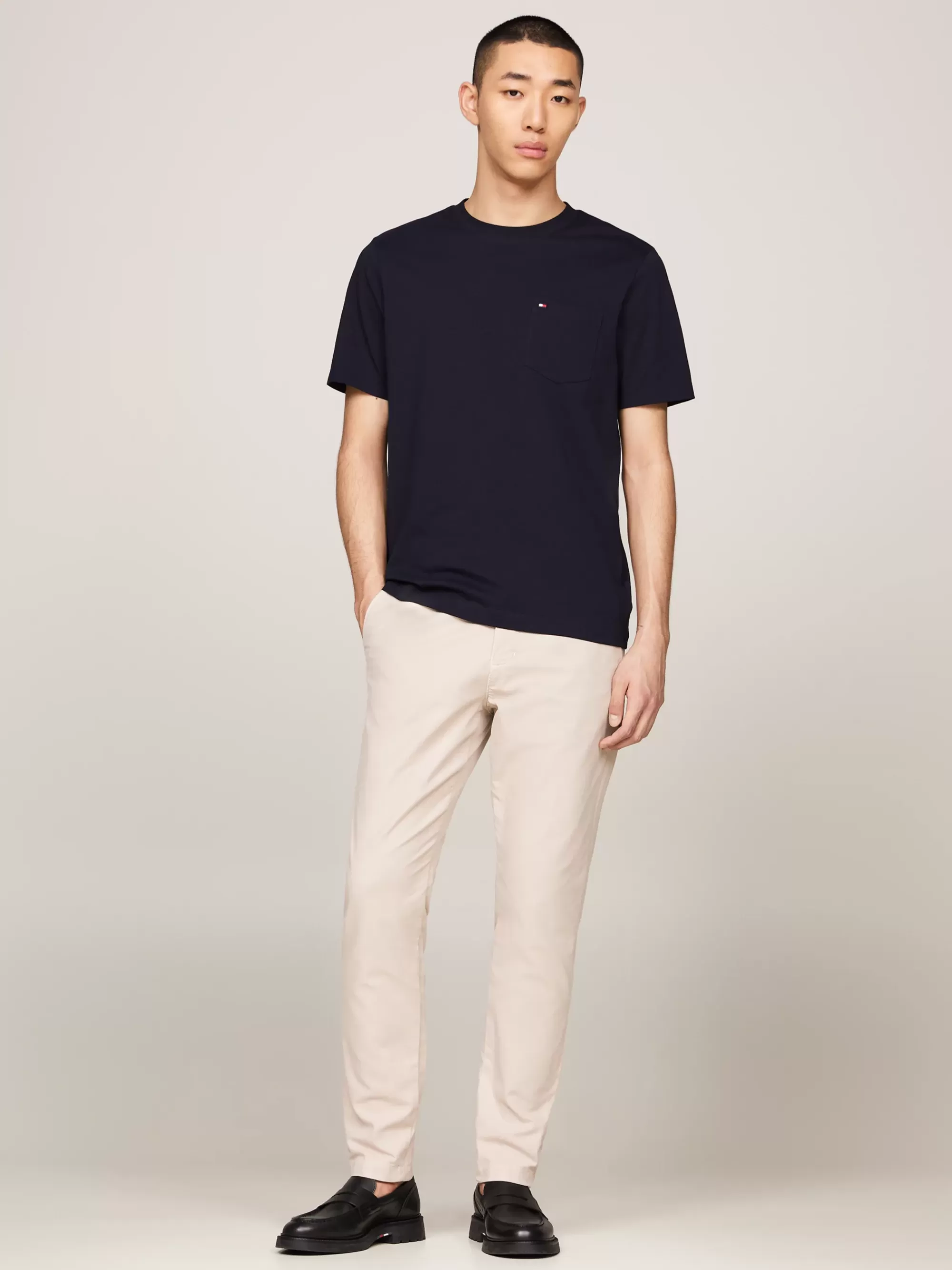 T-Shirts*Tommy Hilfiger T-shirt Met Ronde Hals En Opgestikte Zak DESERT SKY