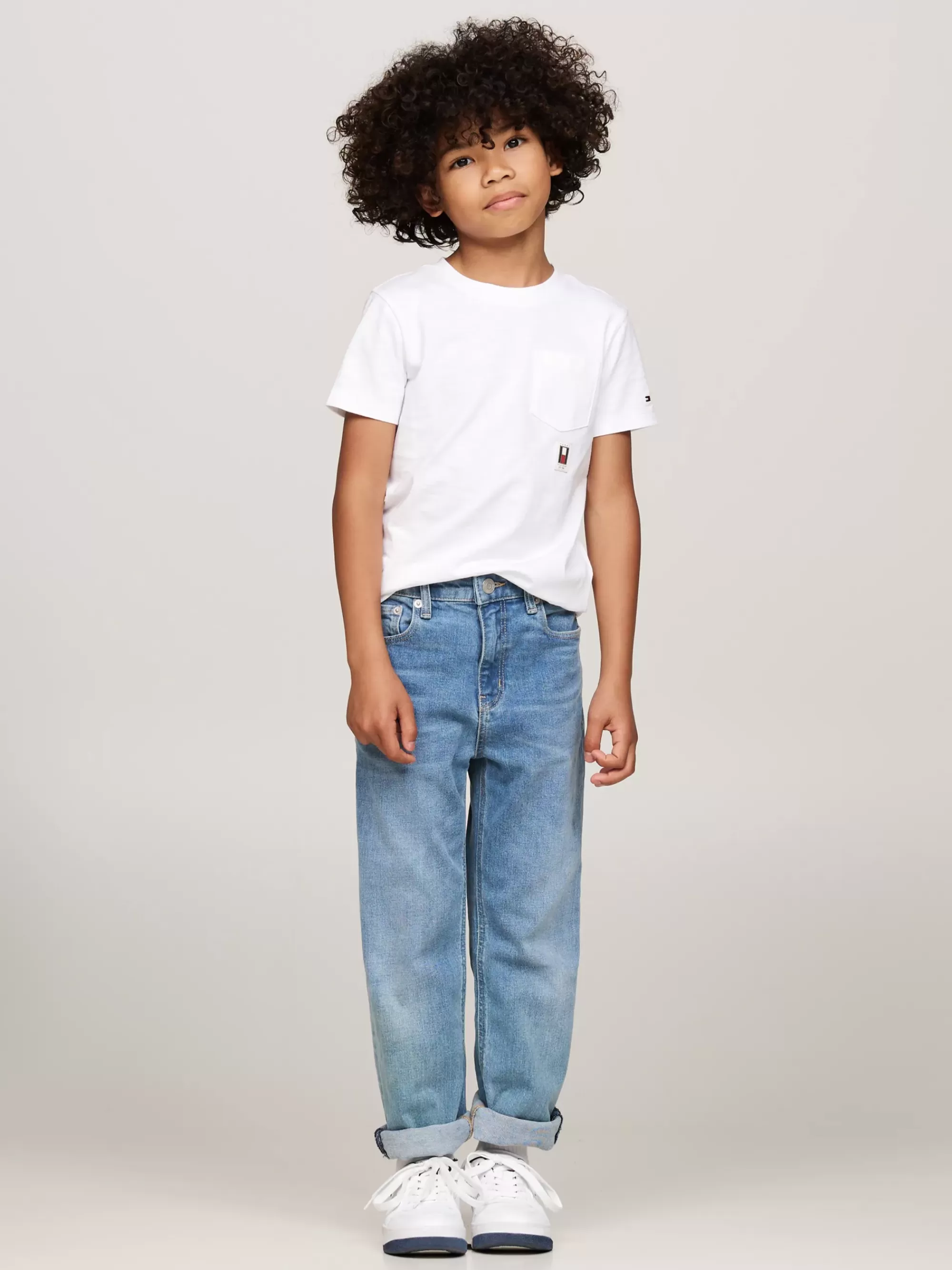 T-Shirts & Polo's*Tommy Hilfiger T-shirt Met Ronde Hals En Opgezette Zak WHITE
