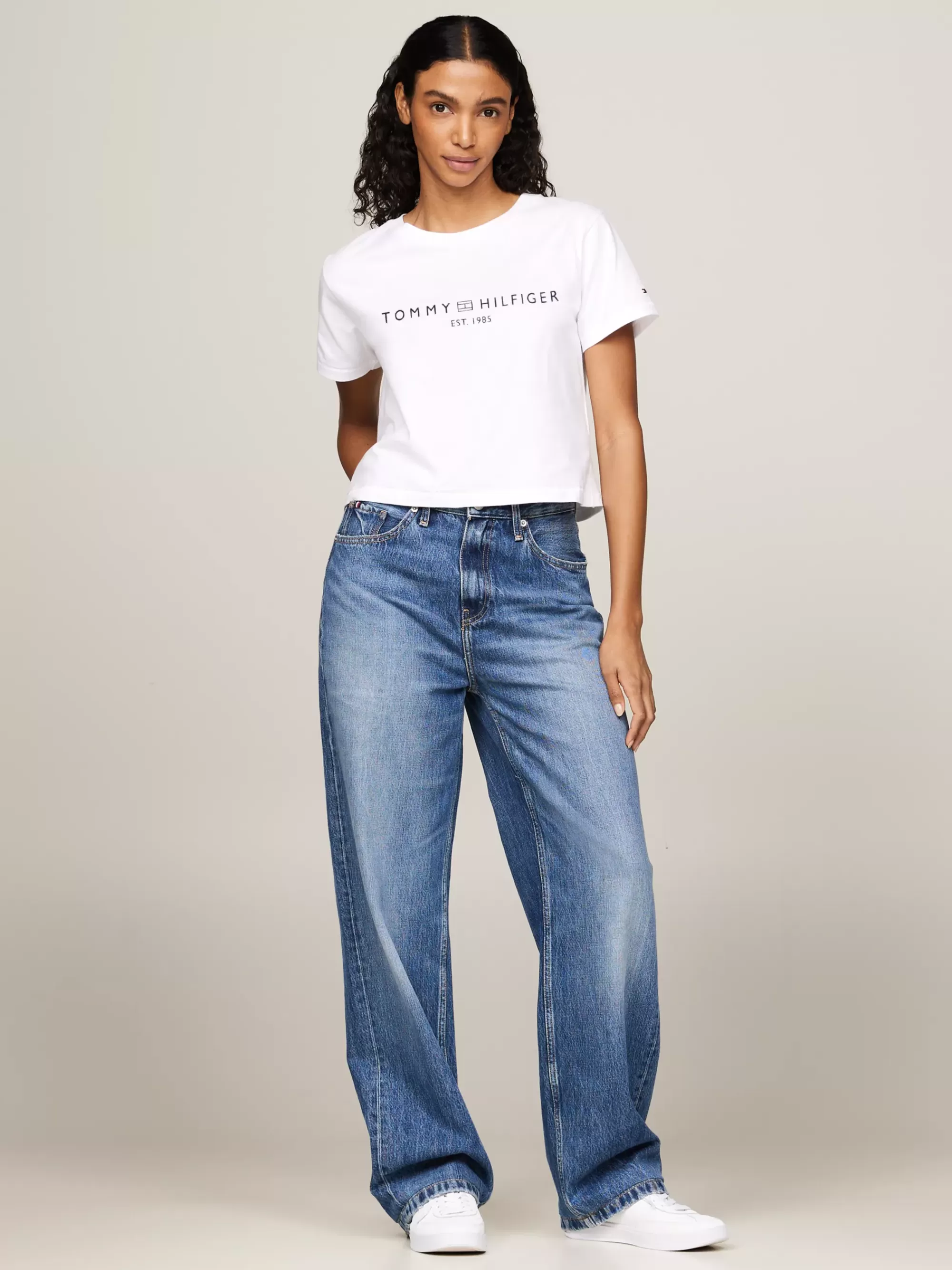 T-Shirts*Tommy Hilfiger T-shirt Met Ronde Hals En Rugnaad TH OPTIC WHITE