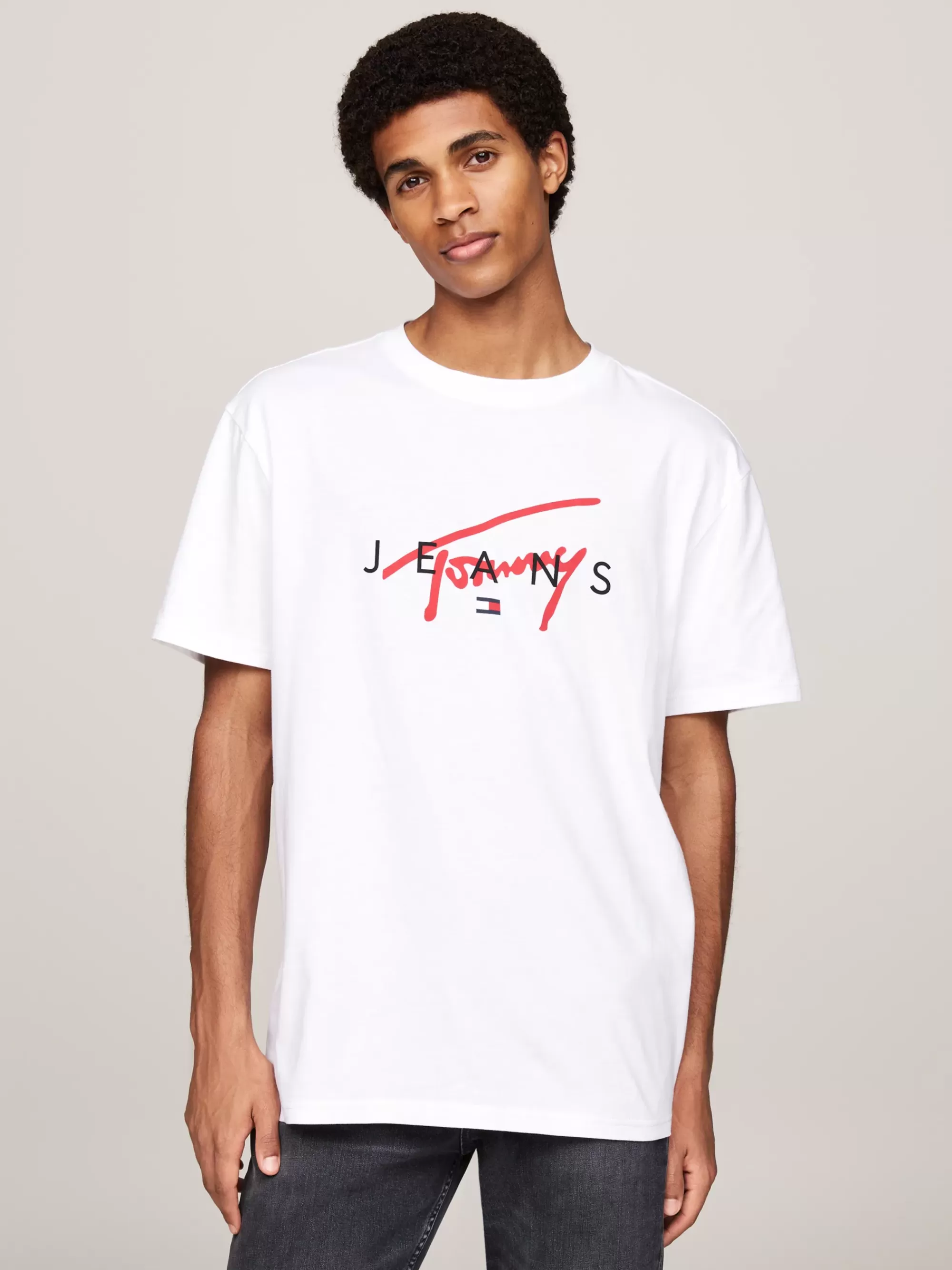 T-Shirts*Tommy Hilfiger T-shirt Met Ronde Hals En Signature-logo WHITE