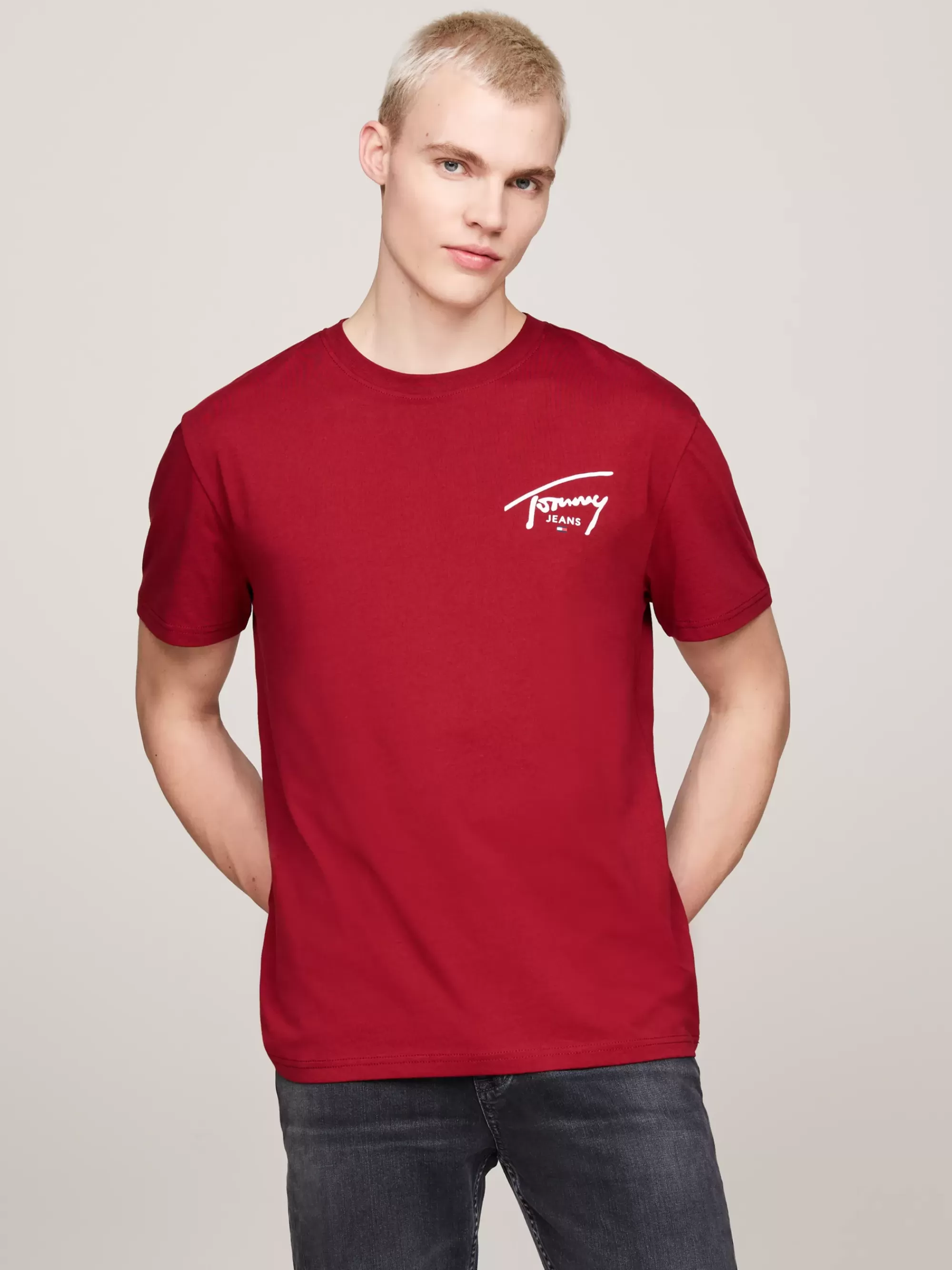 T-Shirts*Tommy Hilfiger T-shirt Met Ronde Hals En Signature-logo REGATTA RED