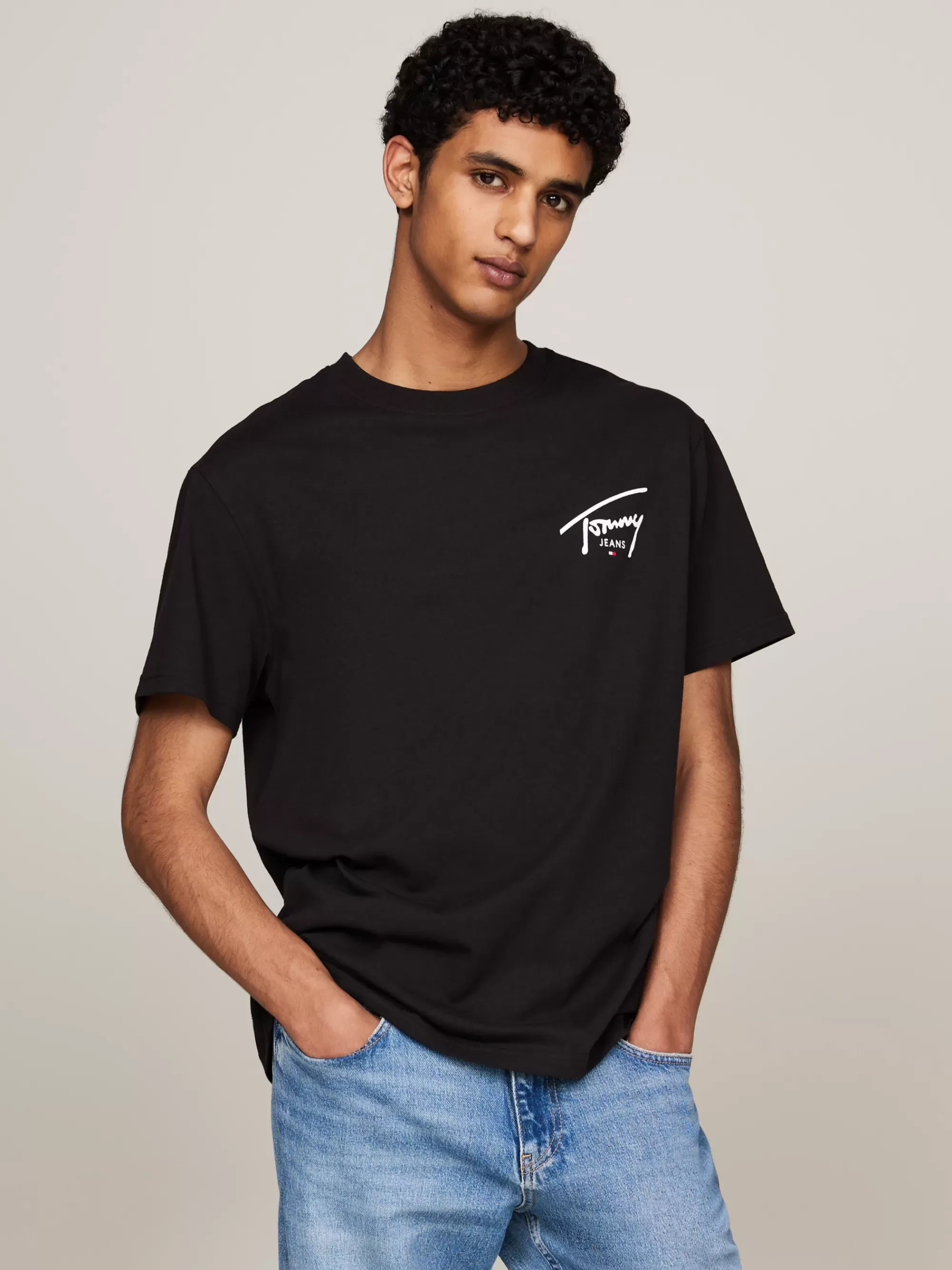 Plus Size Kleding & Inclusieve Maten | T-Shirts*Tommy Hilfiger T-shirt Met Ronde Hals En Signature-logo BLACK