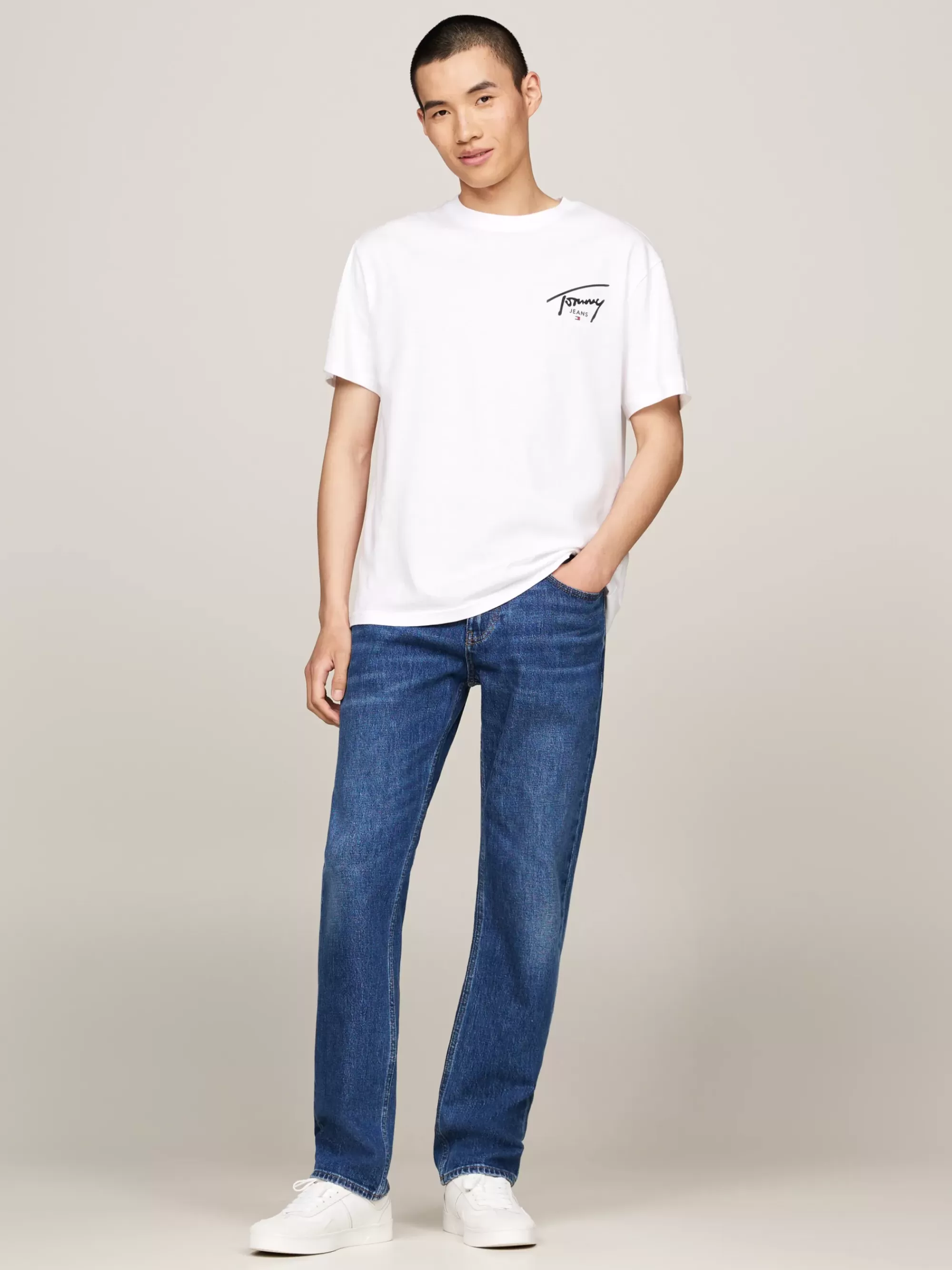 Plus Size Kleding & Inclusieve Maten | T-Shirts*Tommy Hilfiger T-shirt Met Ronde Hals En Signature-logo WHITE