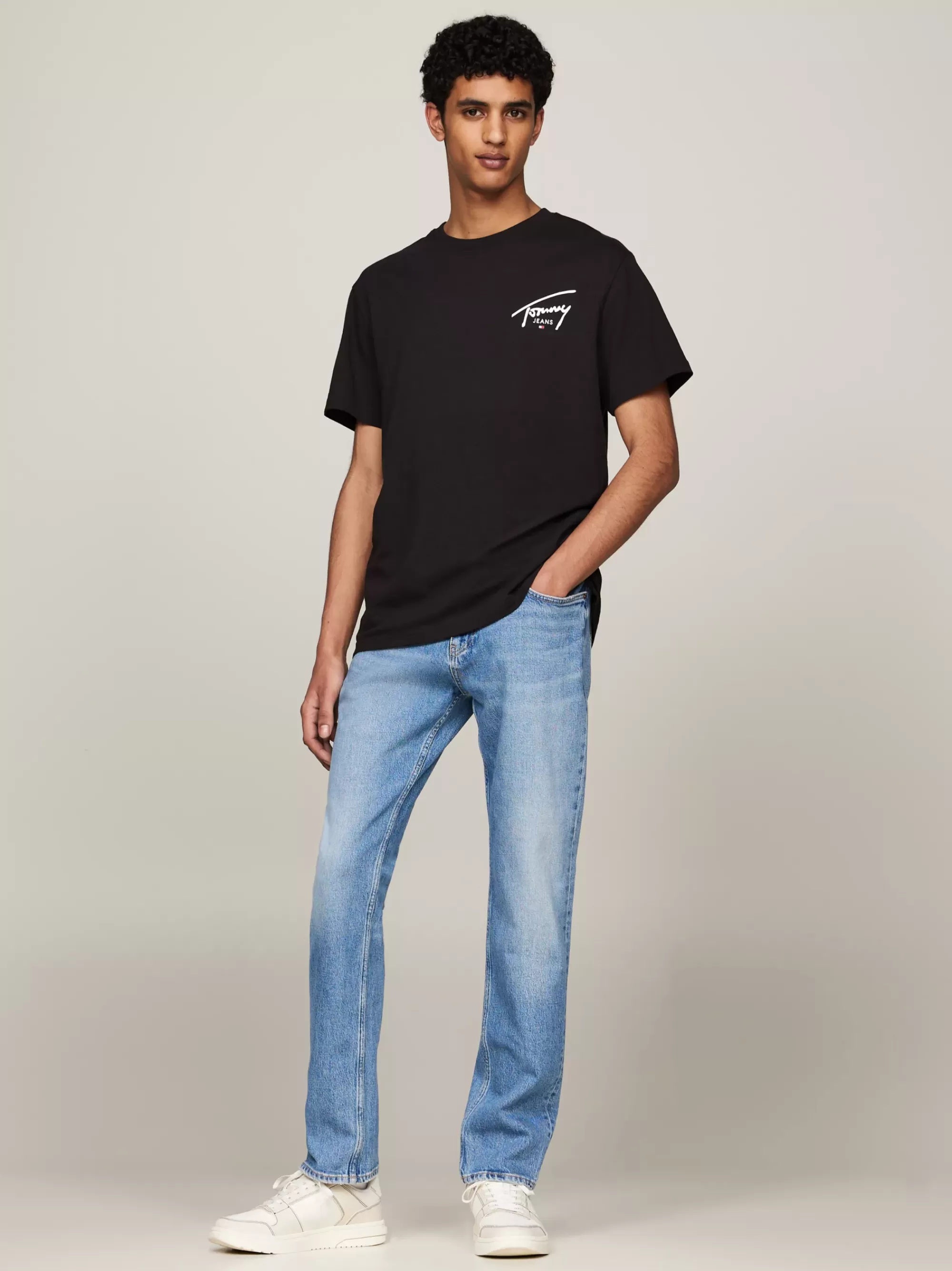 Plus Size Kleding & Inclusieve Maten | T-Shirts*Tommy Hilfiger T-shirt Met Ronde Hals En Signature-logo BLACK