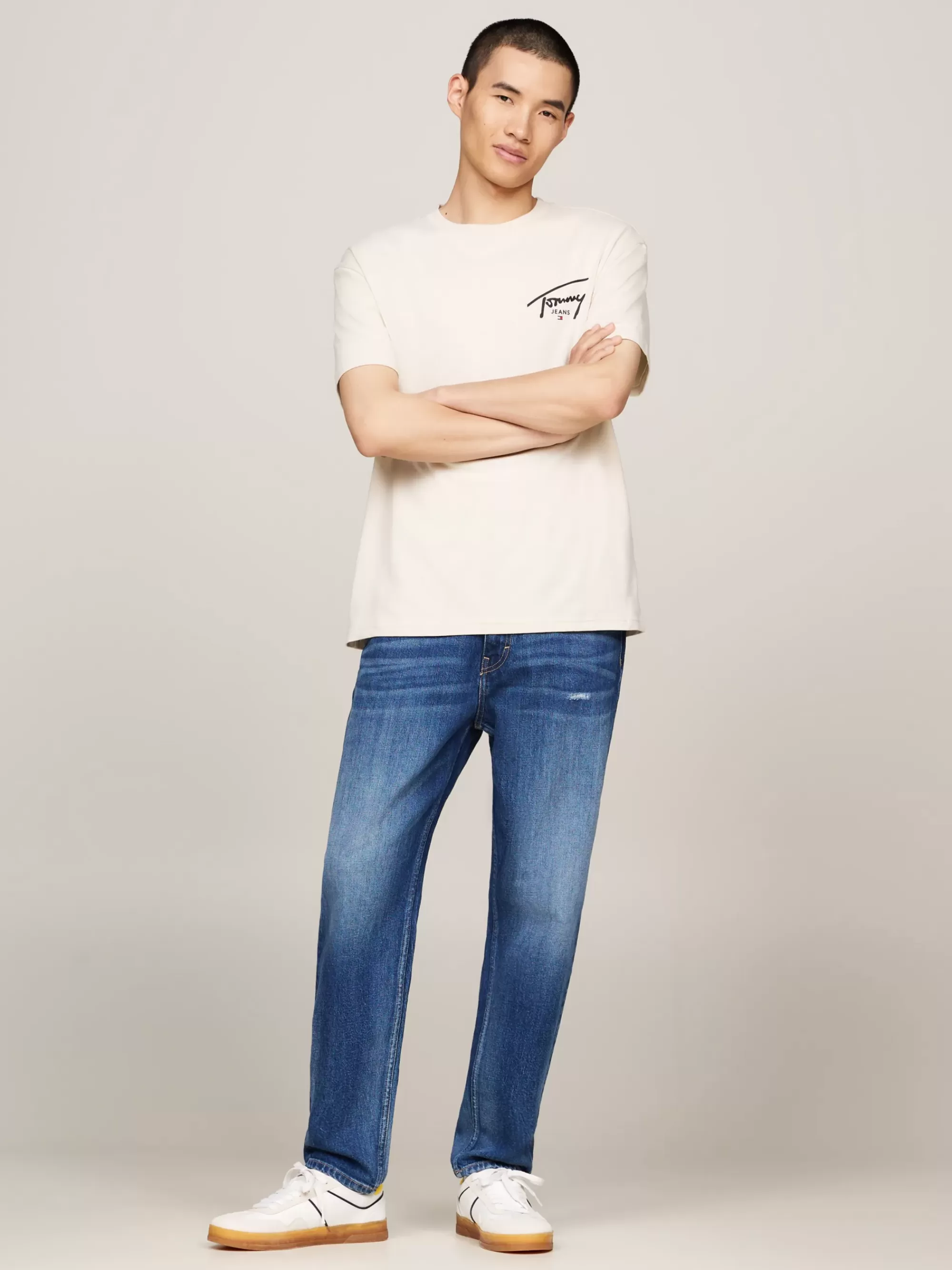 Plus Size Kleding & Inclusieve Maten | T-Shirts*Tommy Hilfiger T-shirt Met Ronde Hals En Signature-logo NEWSPRINT
