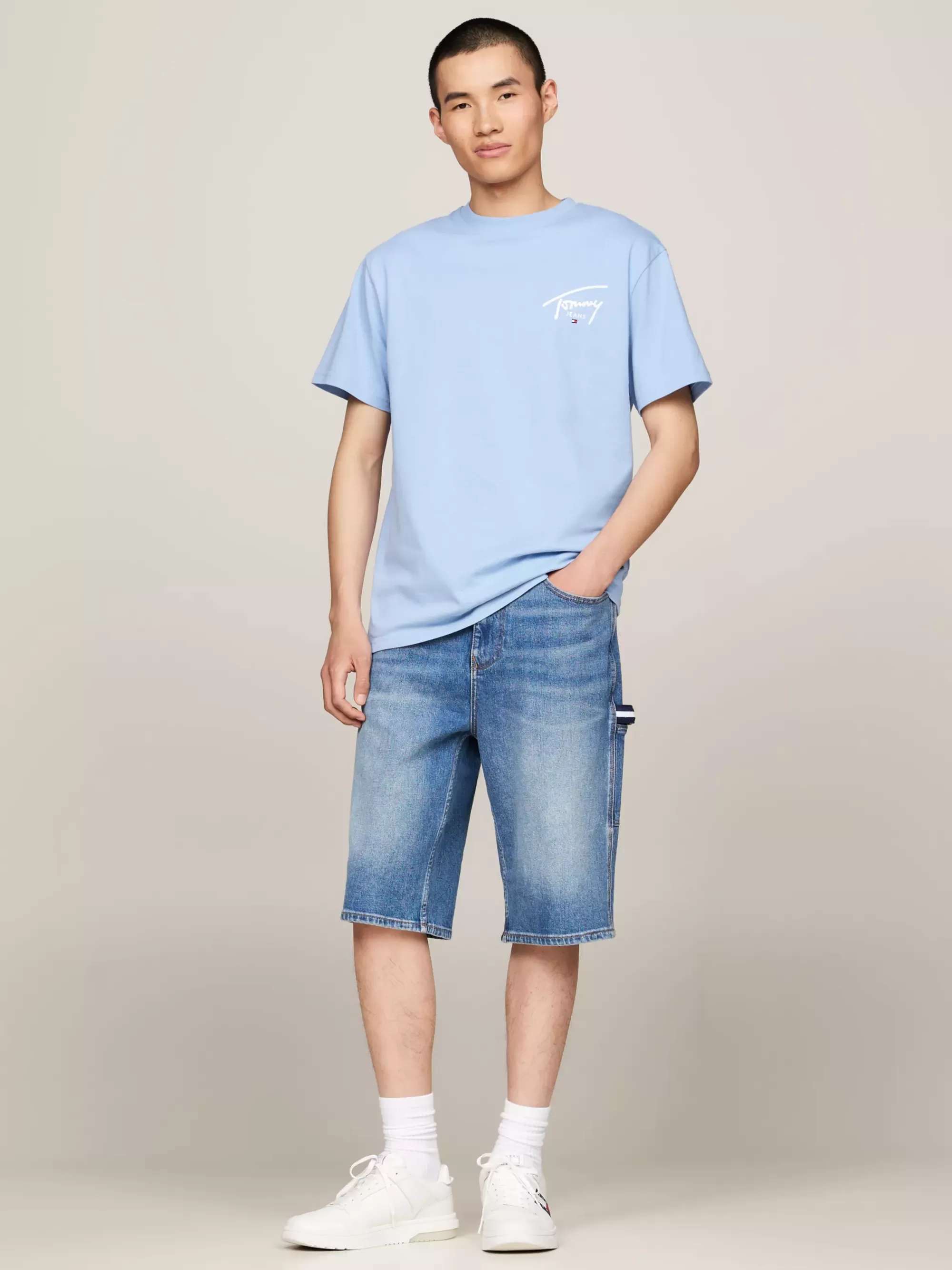 Plus Size Kleding & Inclusieve Maten | T-Shirts*Tommy Hilfiger T-shirt Met Ronde Hals En Signature-logo WESTSIDE BLUE