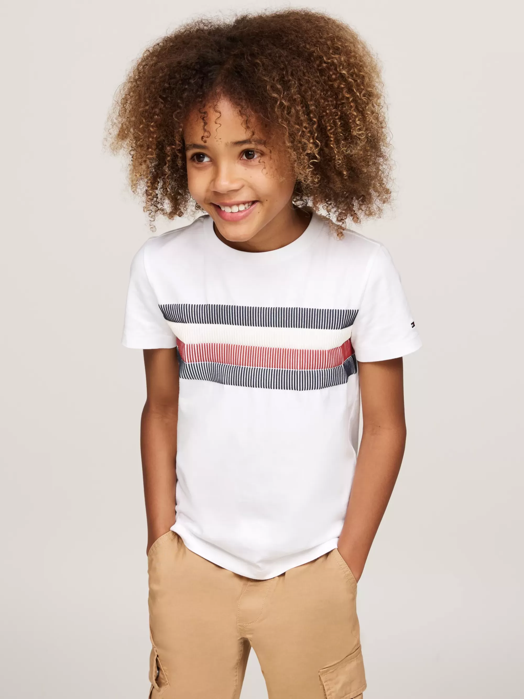 T-Shirts & Polo's*Tommy Hilfiger T-shirt Met Ronde Hals En Signature-streep WHITE