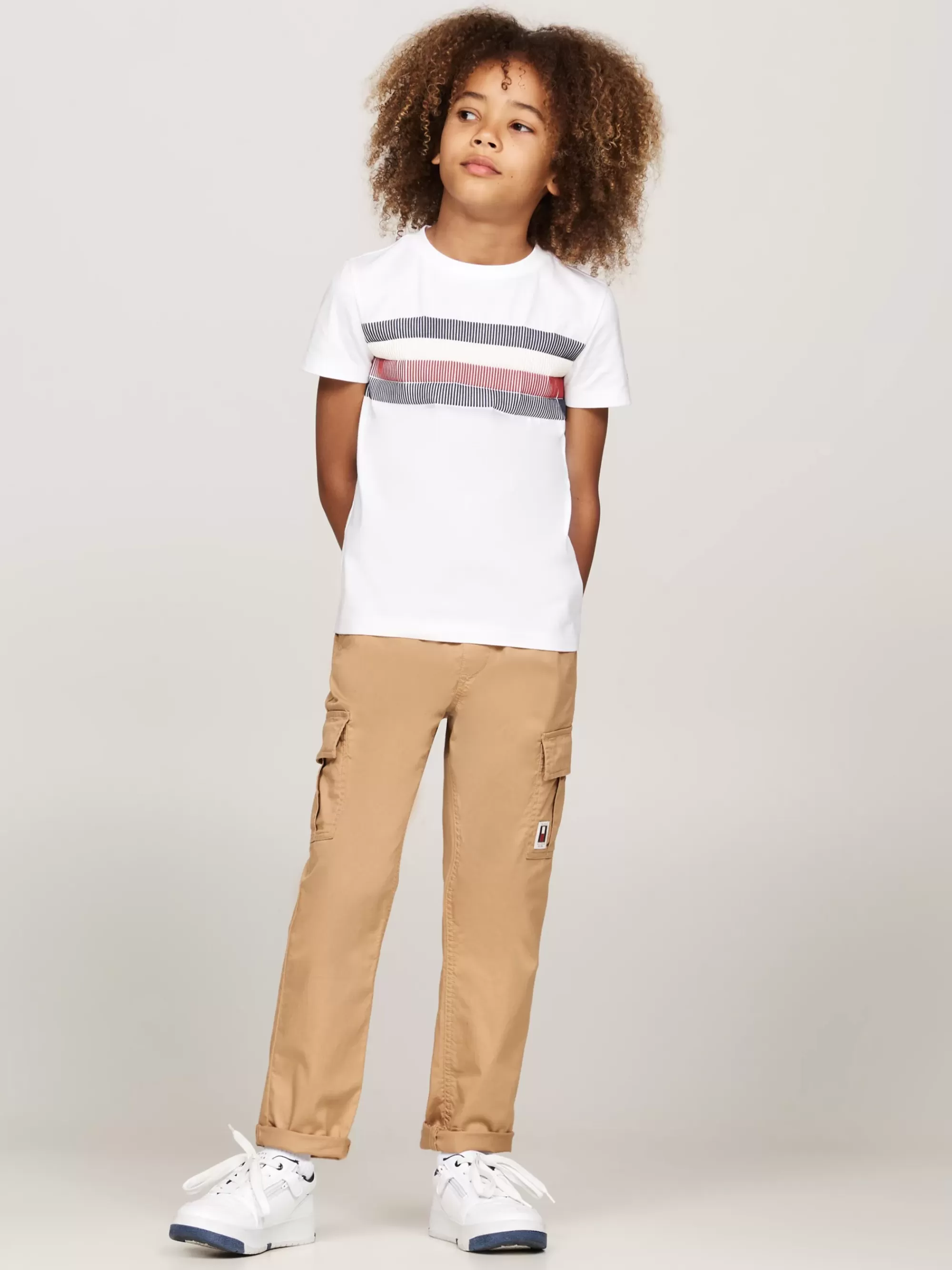 T-Shirts & Polo's*Tommy Hilfiger T-shirt Met Ronde Hals En Signature-streep WHITE