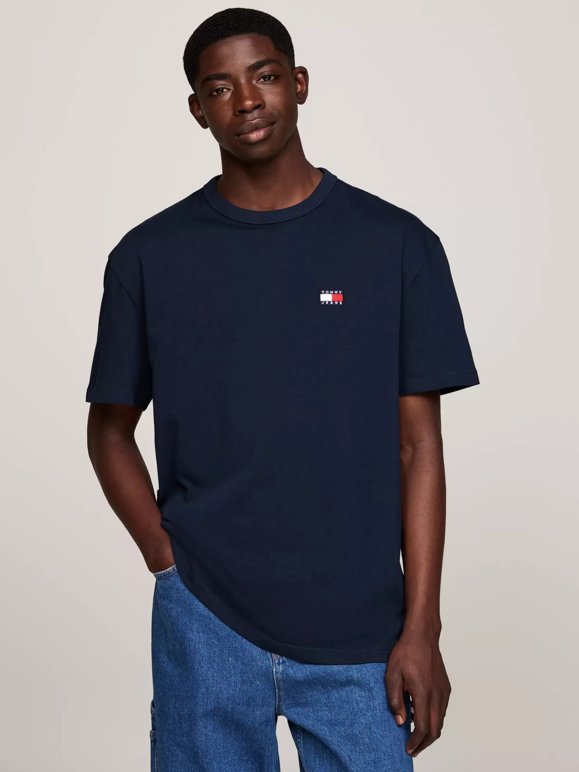 Plus Size Kleding & Inclusieve Maten | T-Shirts*Tommy Hilfiger T-shirt Met Ronde Hals En Tommy-badge DARK NIGHT NAVY