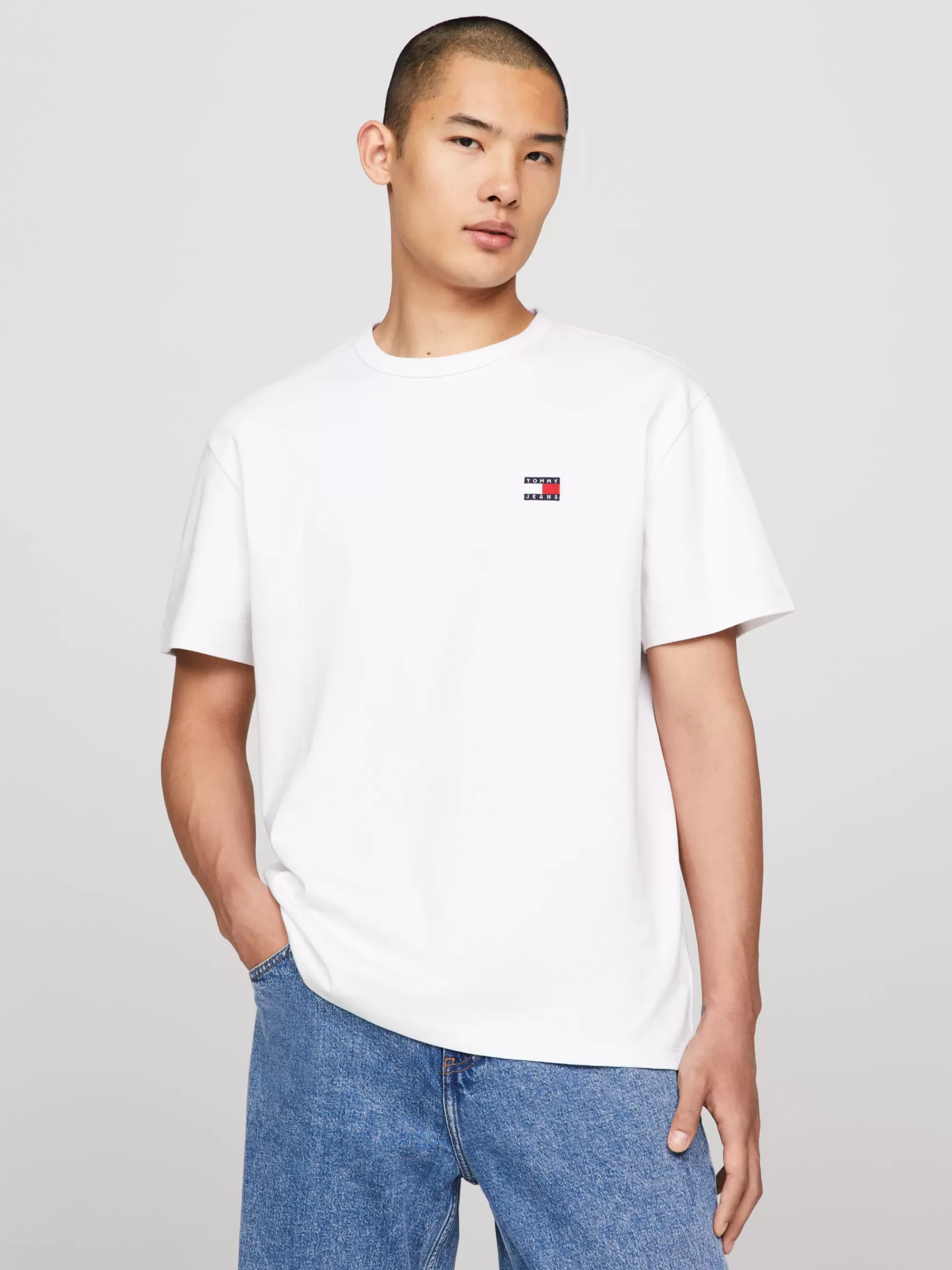 Plus Size Kleding & Inclusieve Maten | T-Shirts*Tommy Hilfiger T-shirt Met Ronde Hals En Tommy-badge WHITE