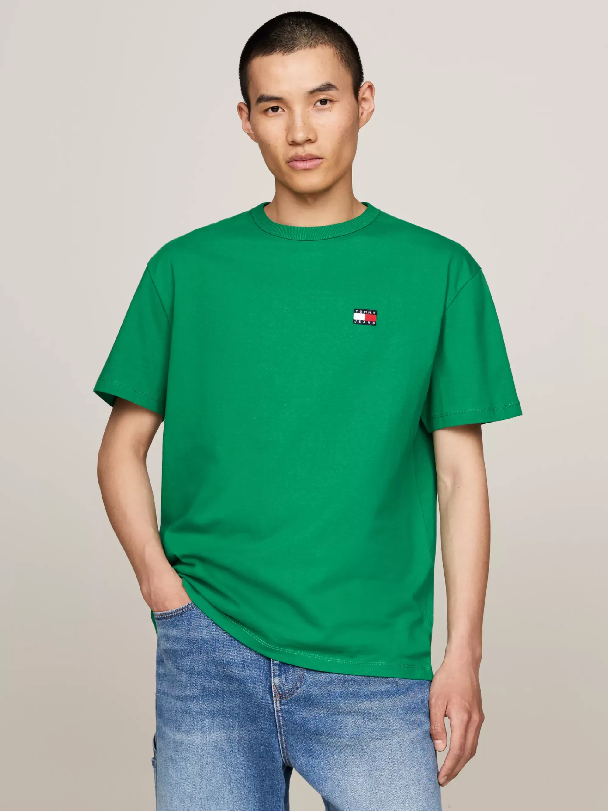 Plus Size Kleding & Inclusieve Maten | T-Shirts*Tommy Hilfiger T-shirt Met Ronde Hals En Tommy-badge GREEN MALACHITE