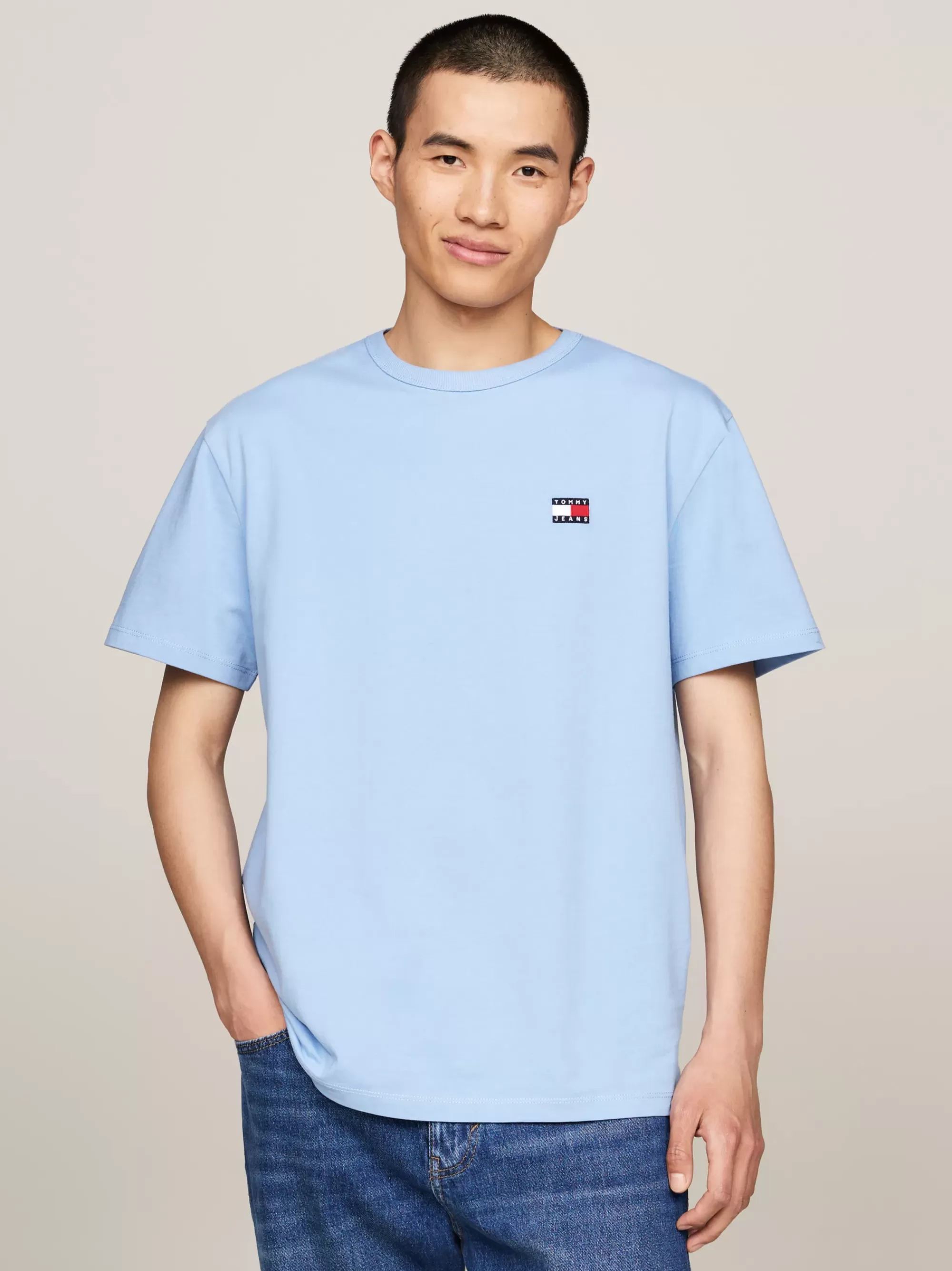 Plus Size Kleding & Inclusieve Maten*Tommy Hilfiger T-shirt Met Ronde Hals En Tommy-badge WESTSIDE BLUE