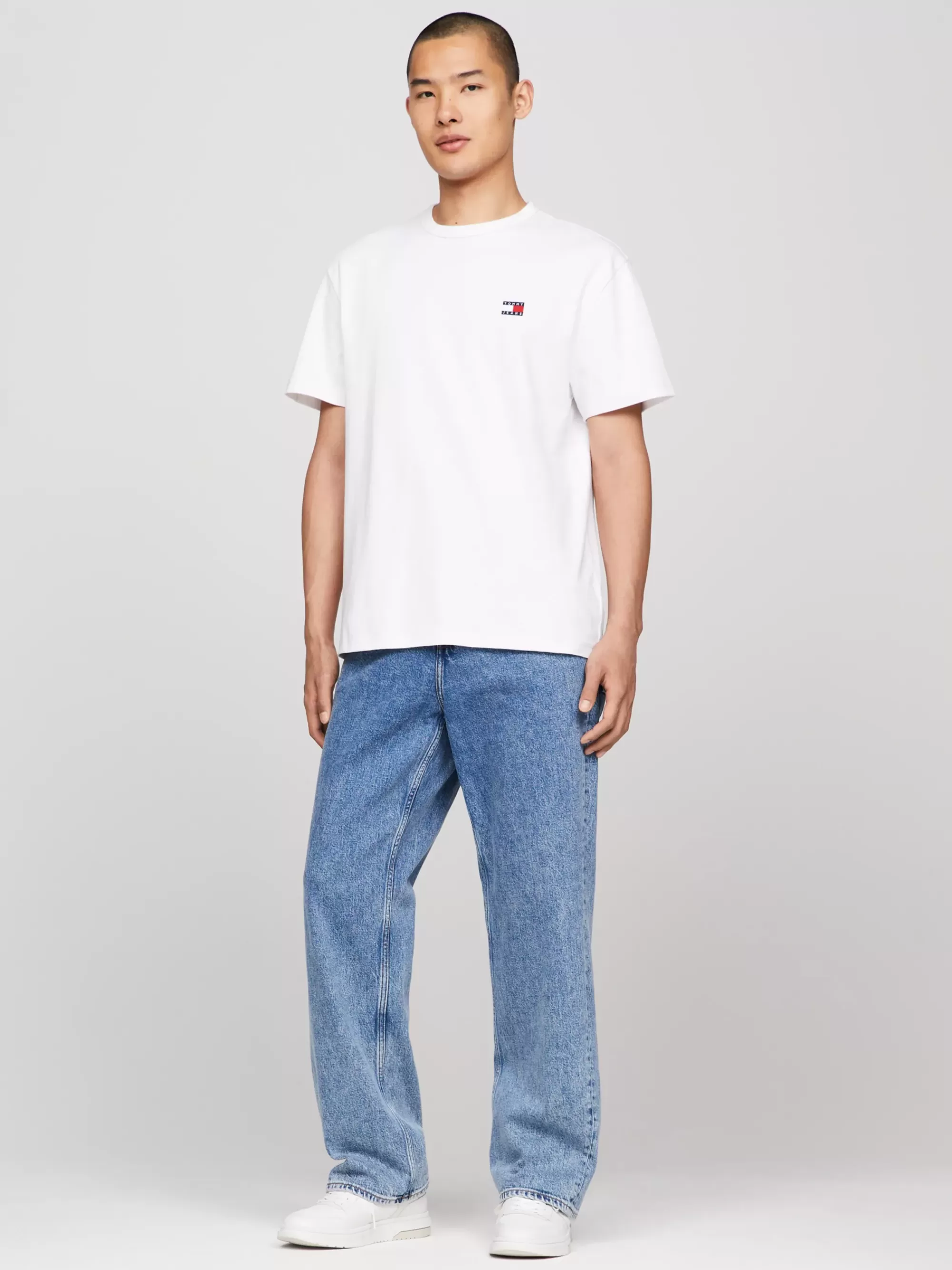 Plus Size Kleding & Inclusieve Maten | T-Shirts*Tommy Hilfiger T-shirt Met Ronde Hals En Tommy-badge WHITE