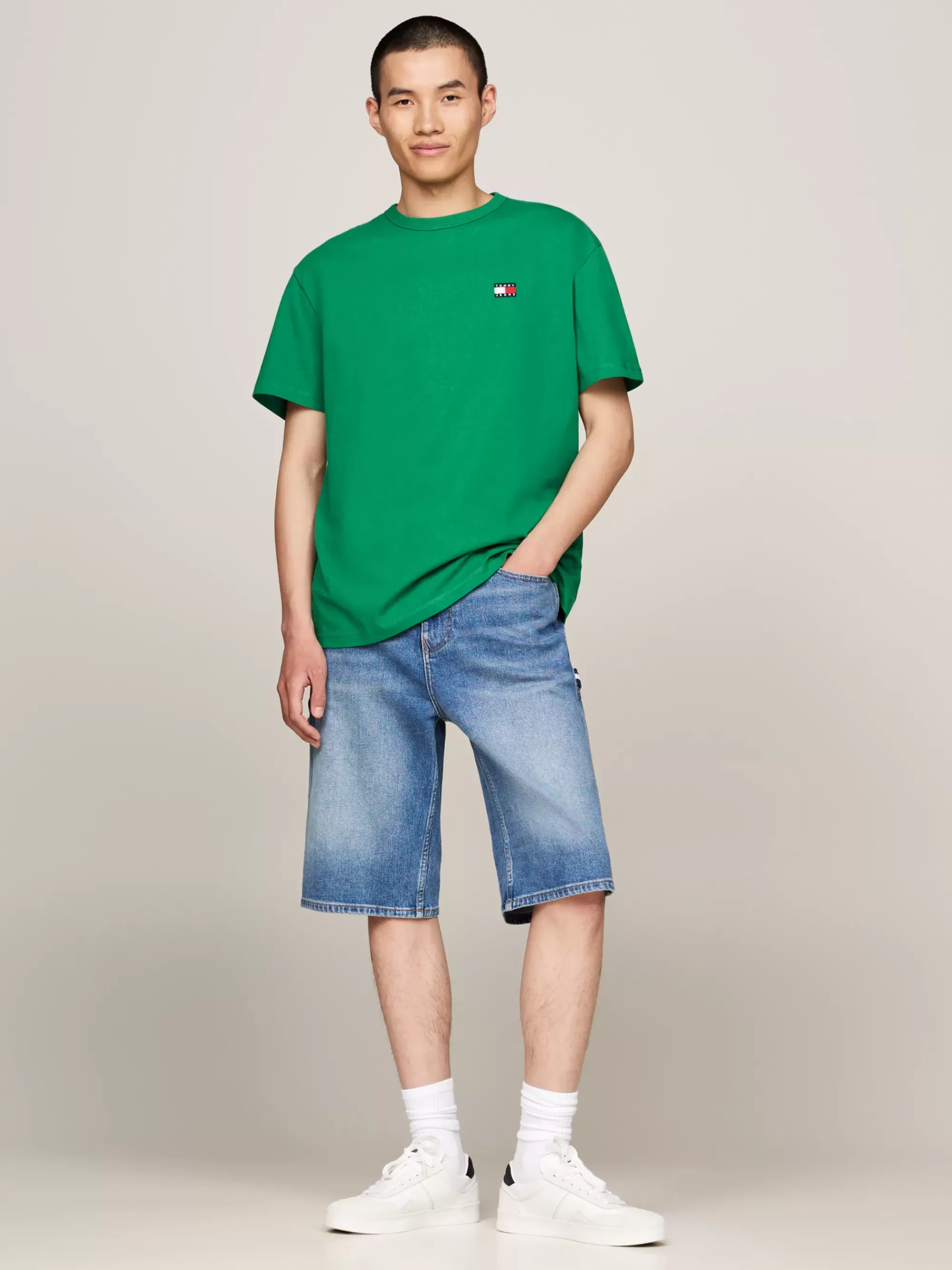 Plus Size Kleding & Inclusieve Maten | T-Shirts*Tommy Hilfiger T-shirt Met Ronde Hals En Tommy-badge GREEN MALACHITE
