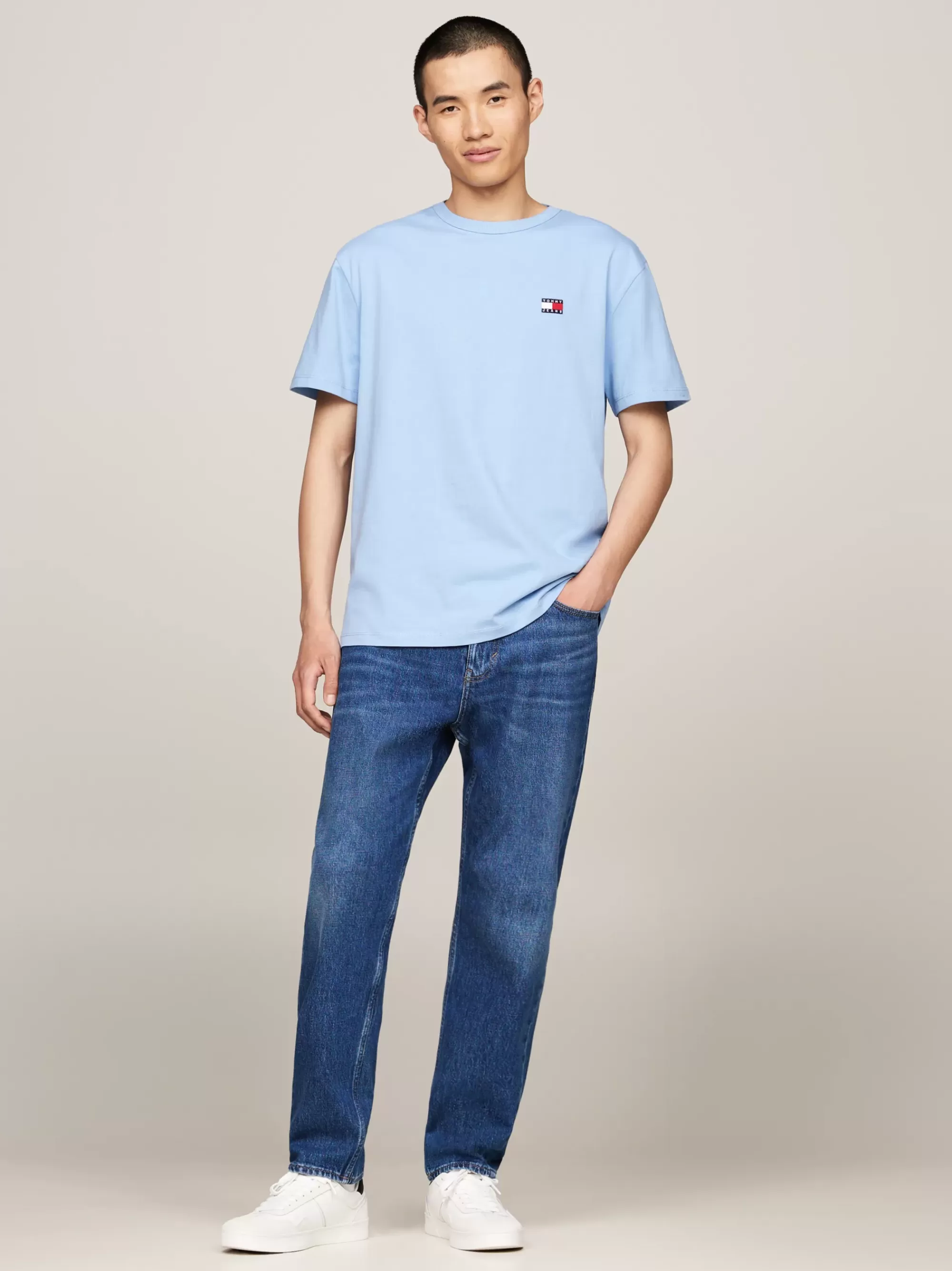 Plus Size Kleding & Inclusieve Maten*Tommy Hilfiger T-shirt Met Ronde Hals En Tommy-badge WESTSIDE BLUE