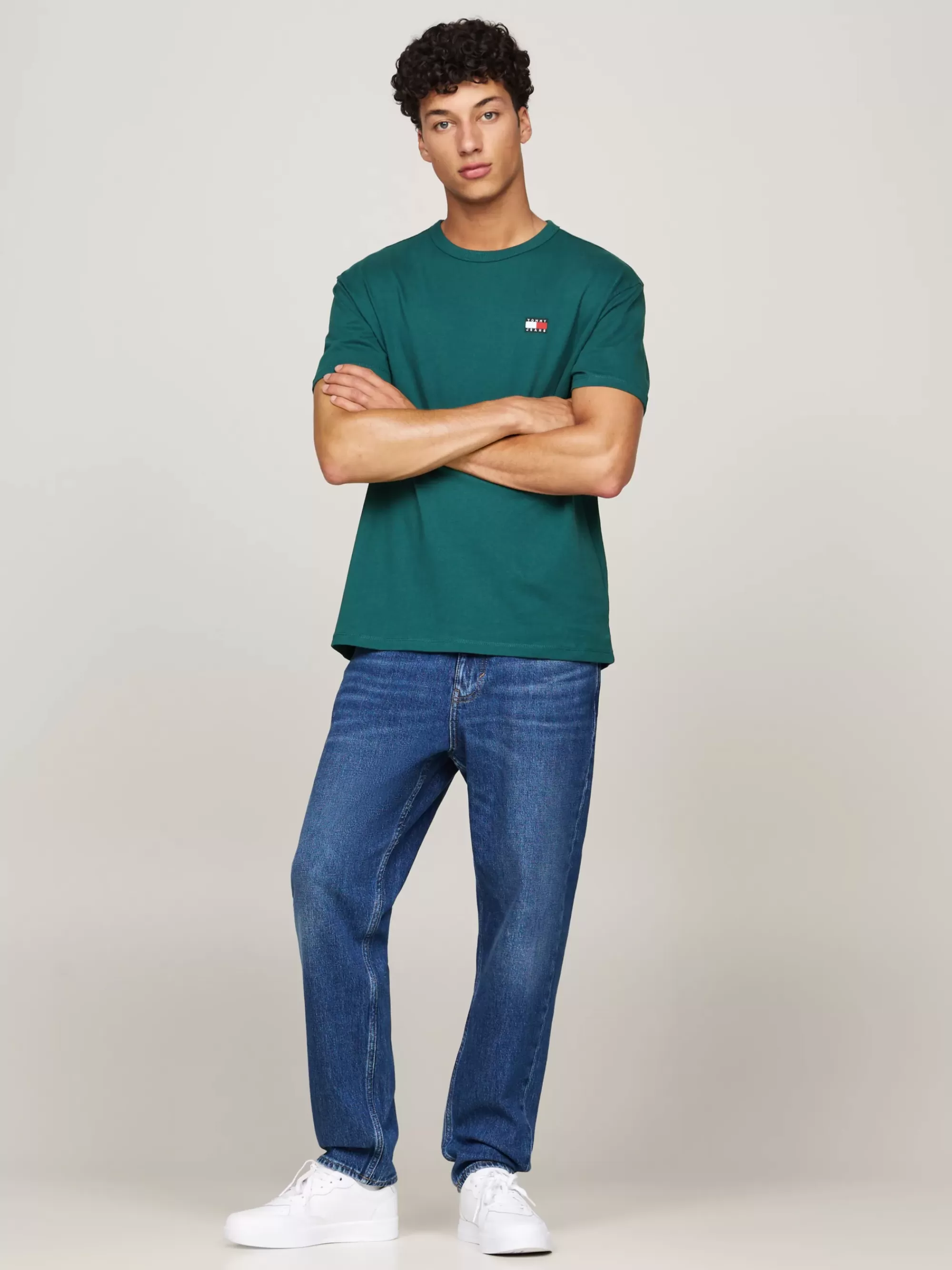 T-Shirts*Tommy Hilfiger T-shirt Met Ronde Hals En Tommy-badge DEEP SEAWATER